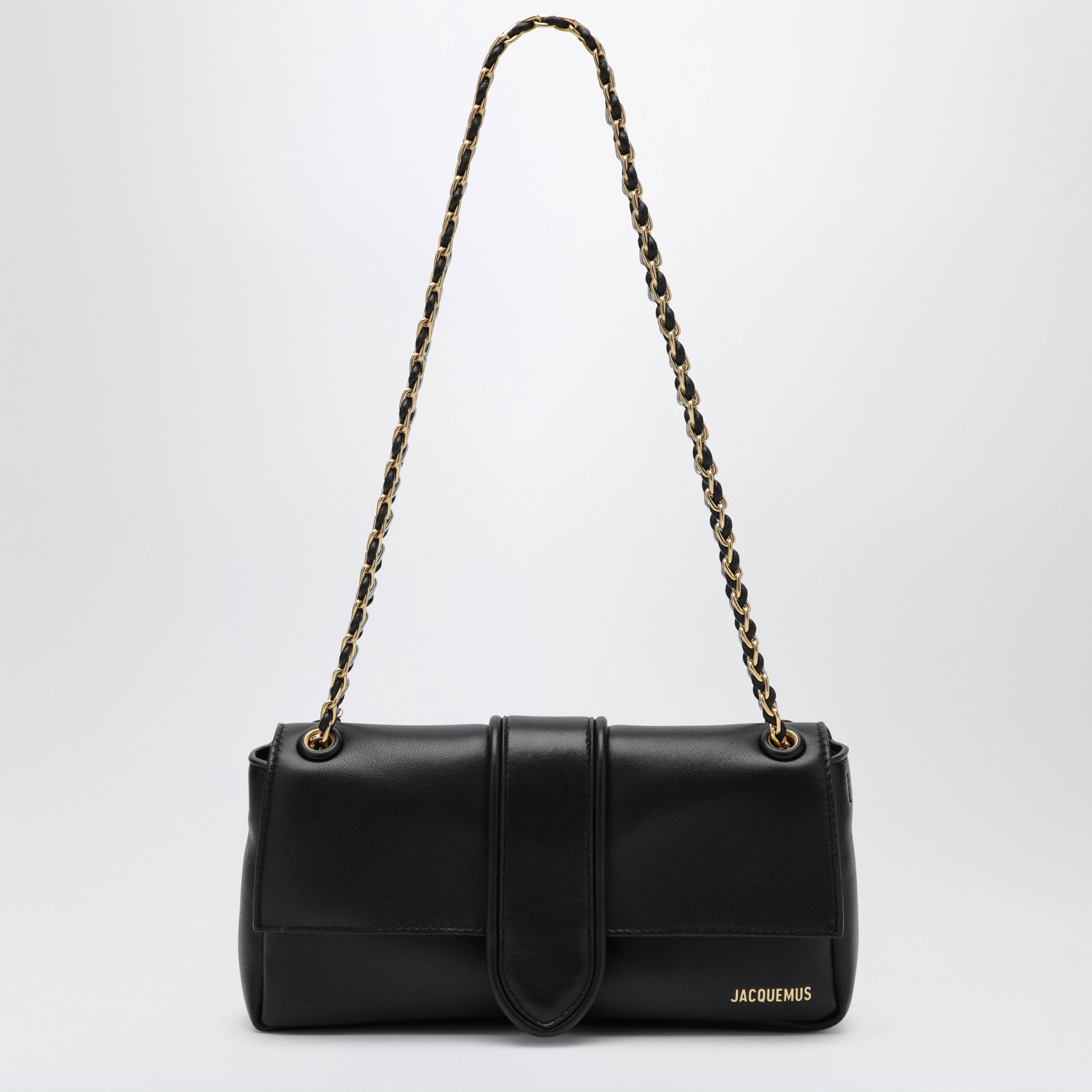 Sac à épaule Chaîne souple en nappa noir