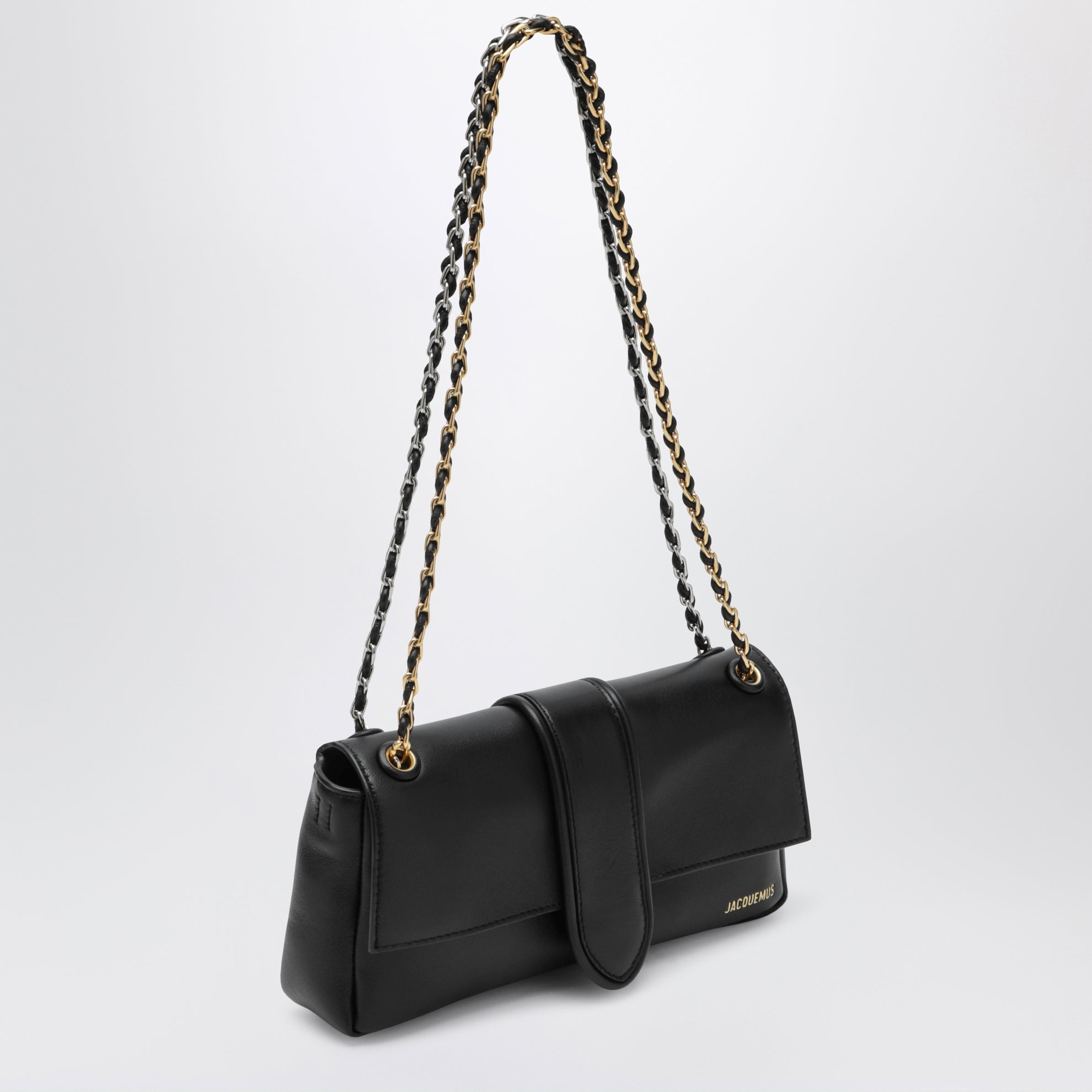 Sac à épaule Chaîne souple en nappa noir