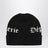 Black wool beanie with logo intarsia