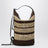 Borsa a secchiello Loop in rafia cioccolato/naturale