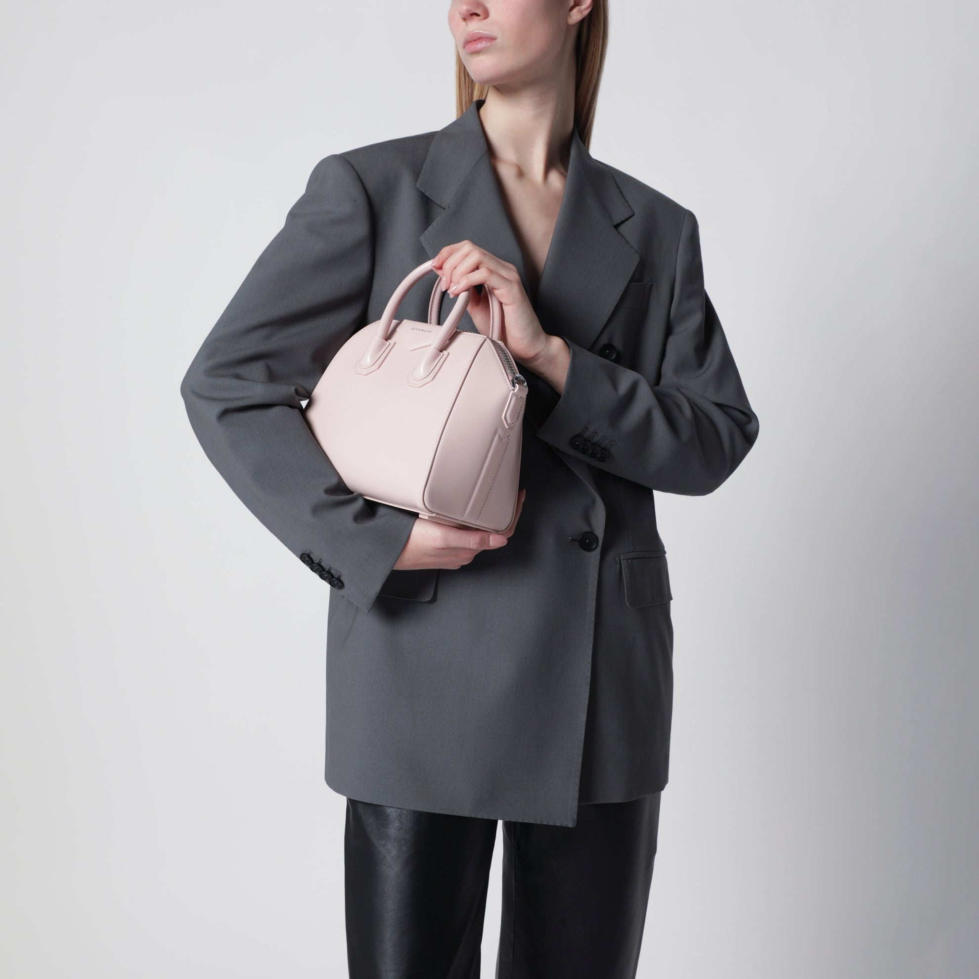 Sac Antigona mini en cuir box rose