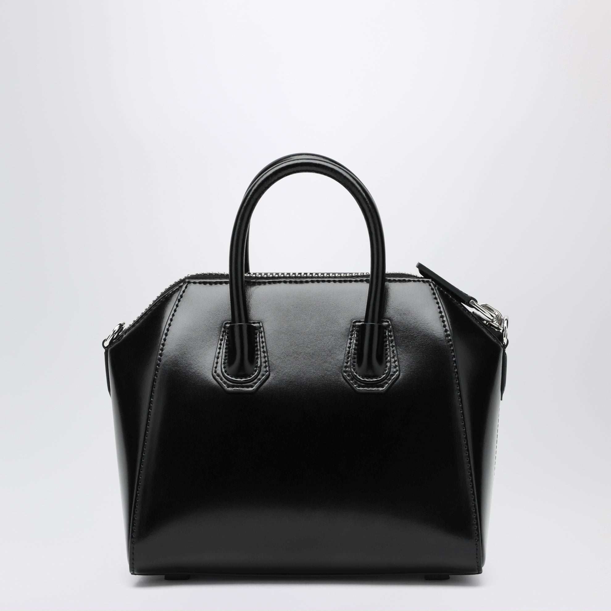 Mini Antigona Tasche in schwarzem Leder