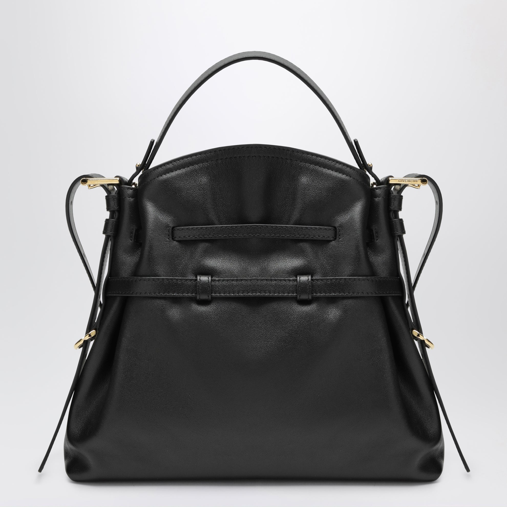 Borsa a secchiello Voyou Bucket piccola in pelle nera