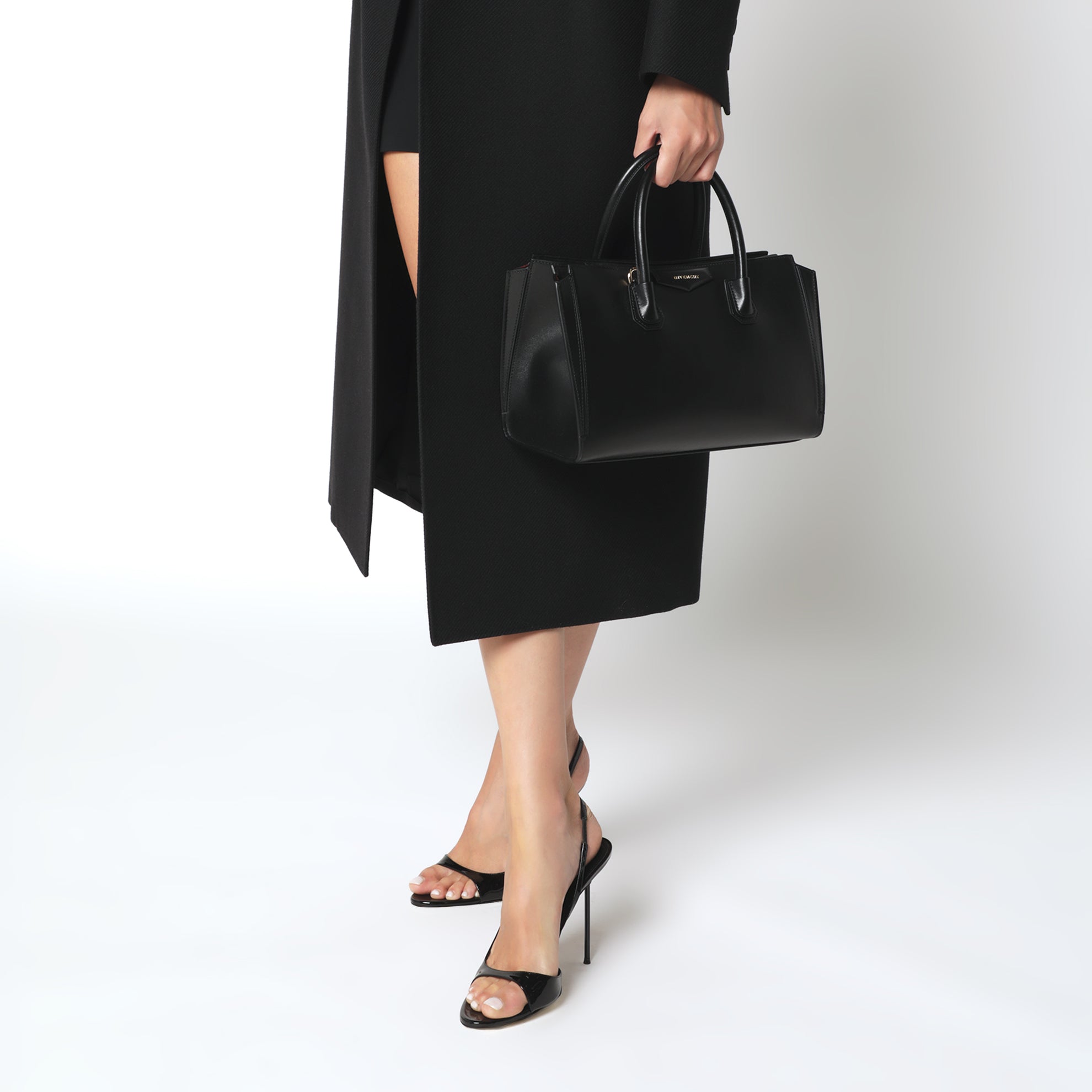 Borsa Antigona Catchall nera in pelle