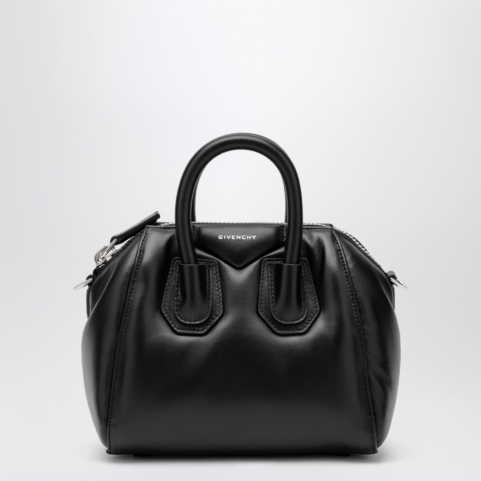 Mini sac cabas Antigona en cuir noir