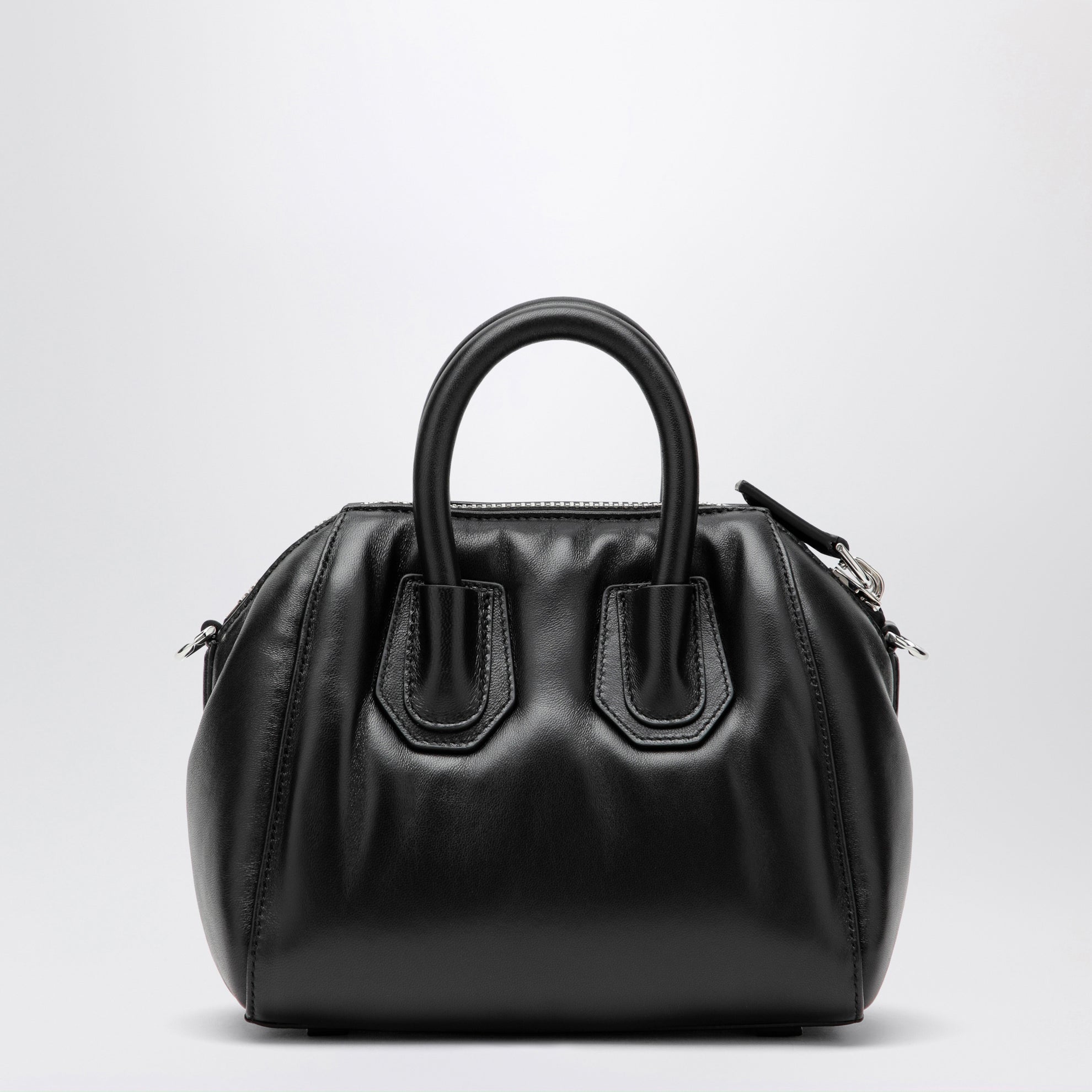 Mini sac cabas Antigona en cuir noir