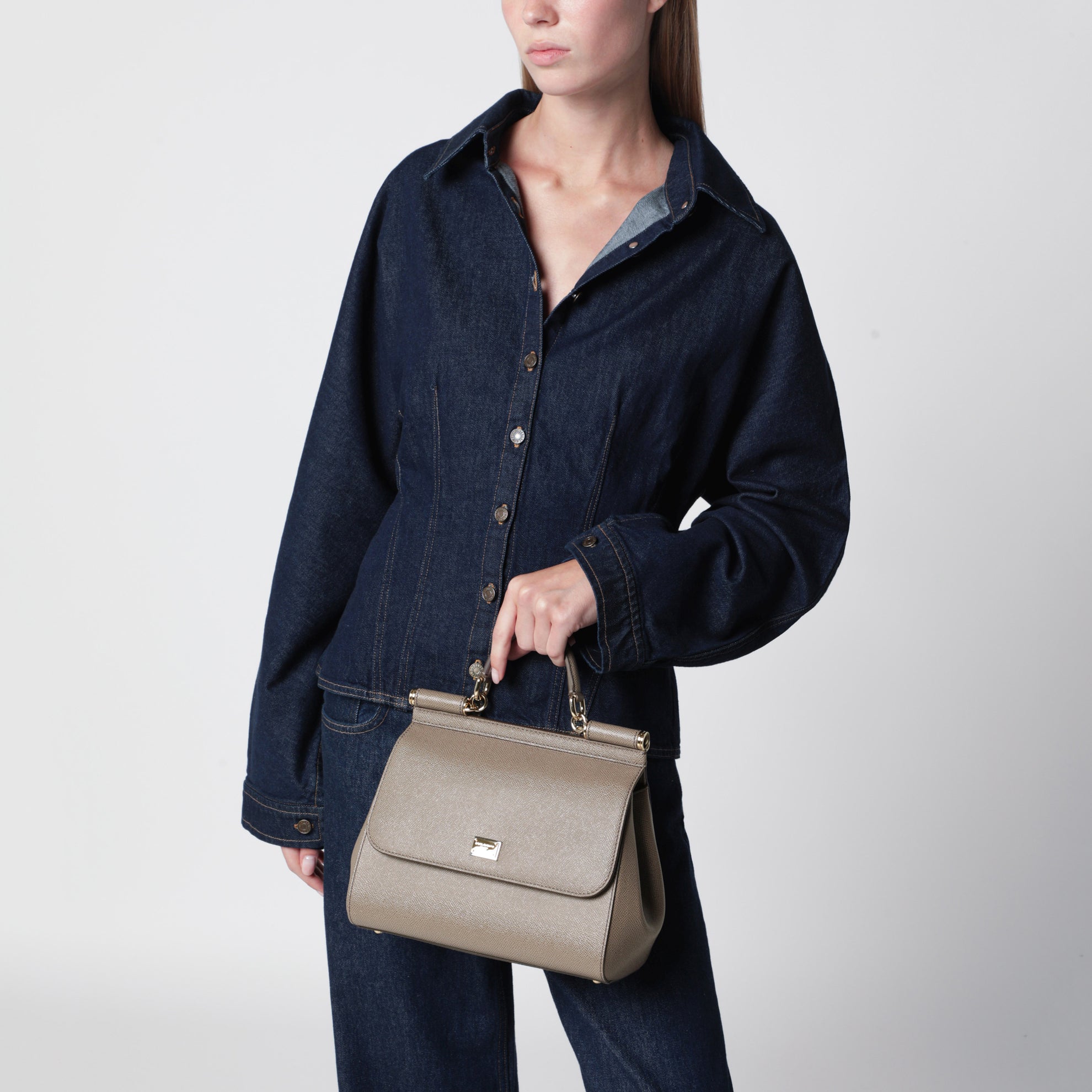 Large mud colour Sicily Hand Bag