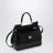 Sicily small black patent leather top-handle bag