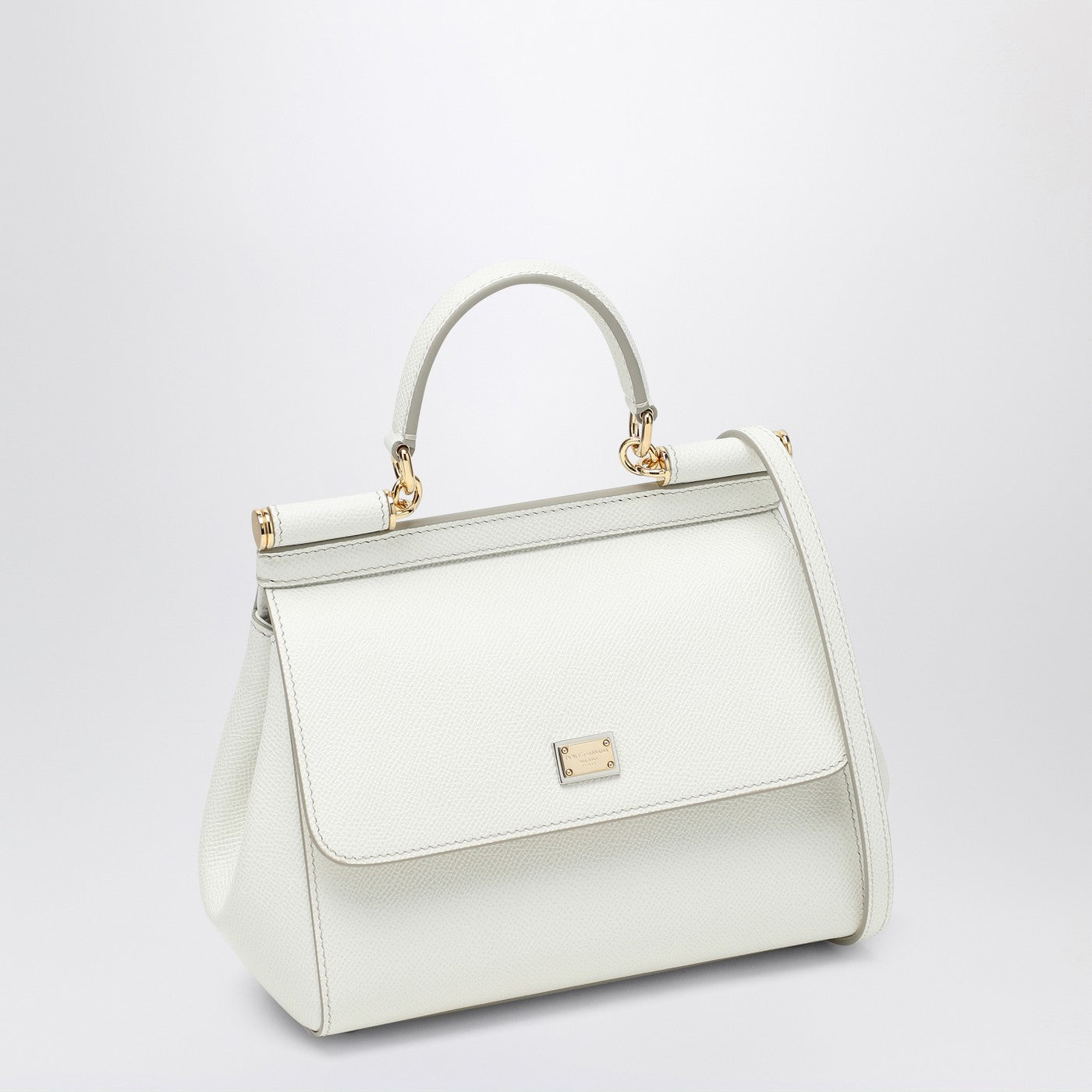 Sicily medium top-handle bag in white