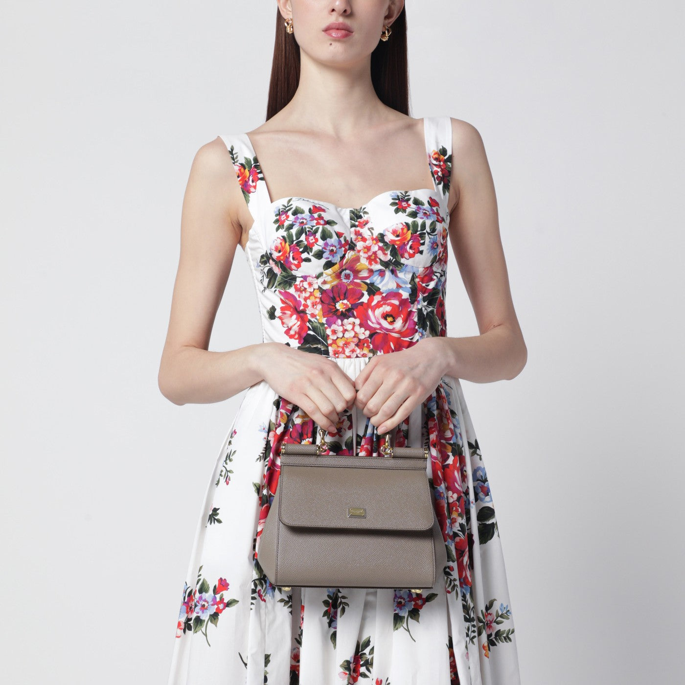 Medium Sicily handbag in light mud colour