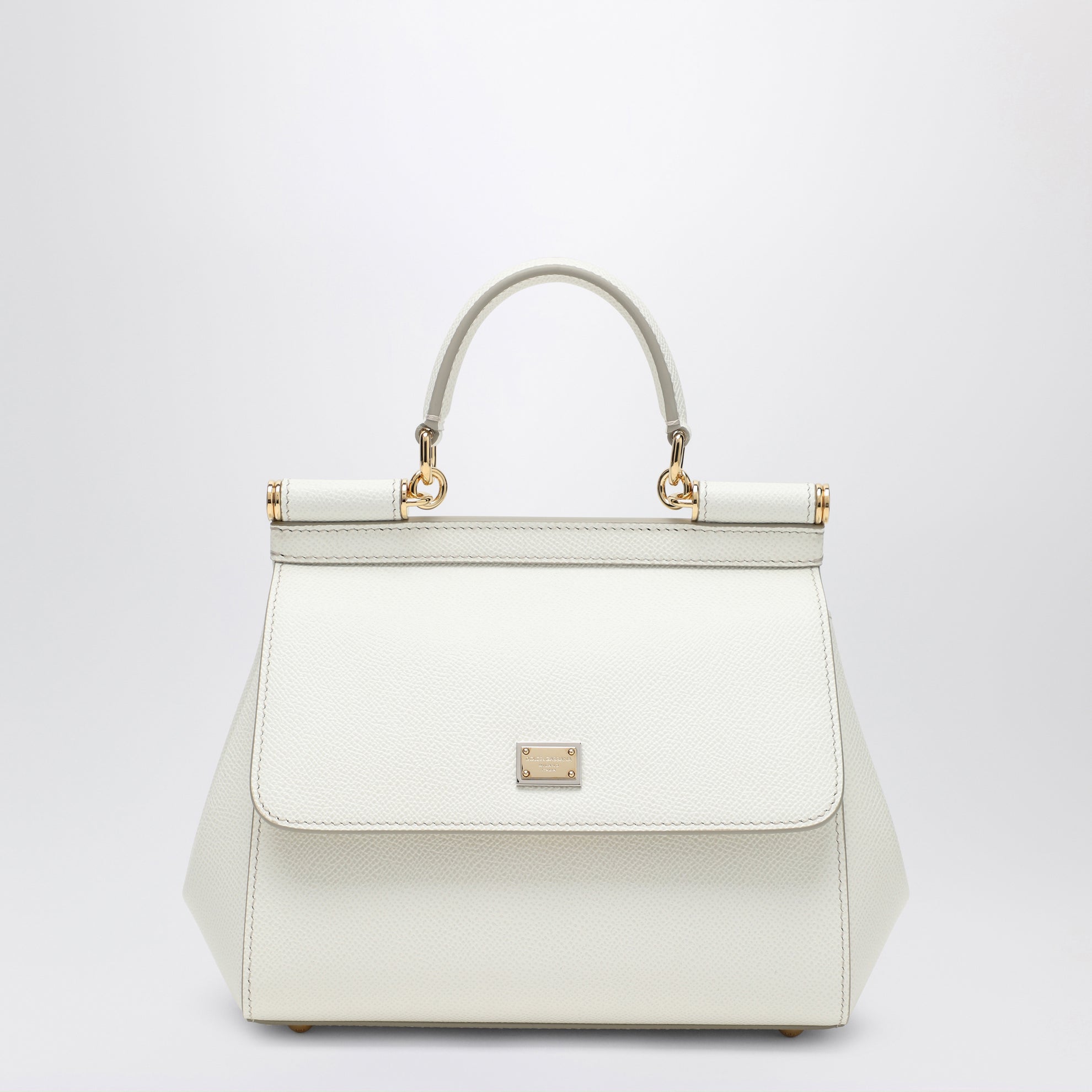 Sicily medium top-handle bag in white