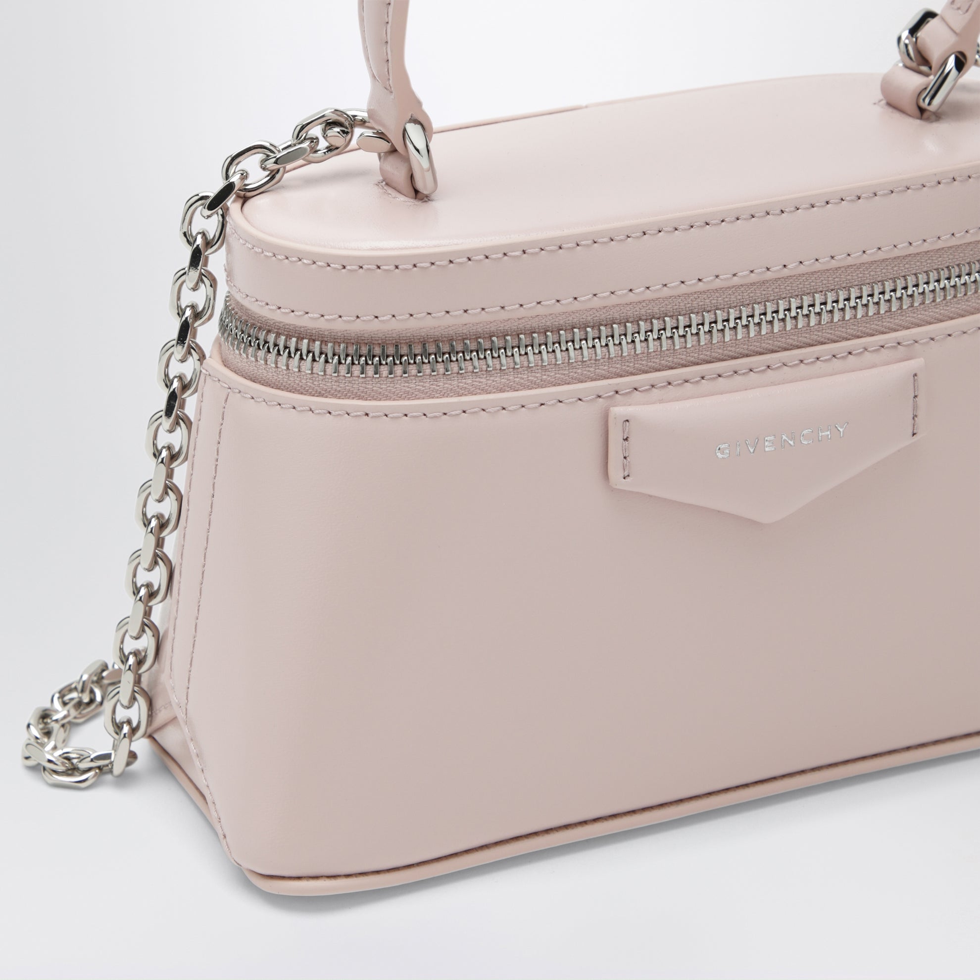Beauty case Antigona in pelle di vitello rosa