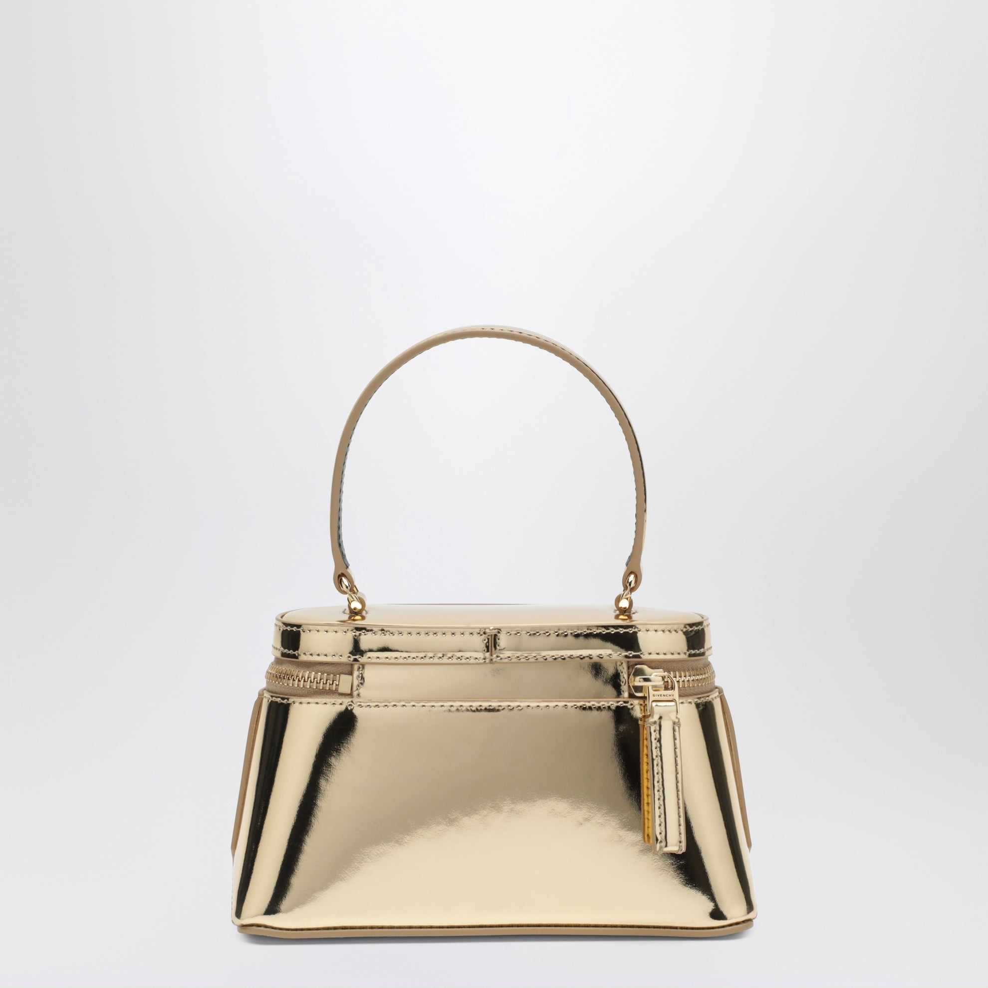 Trousse Antigona dorée en cuir effet miroir