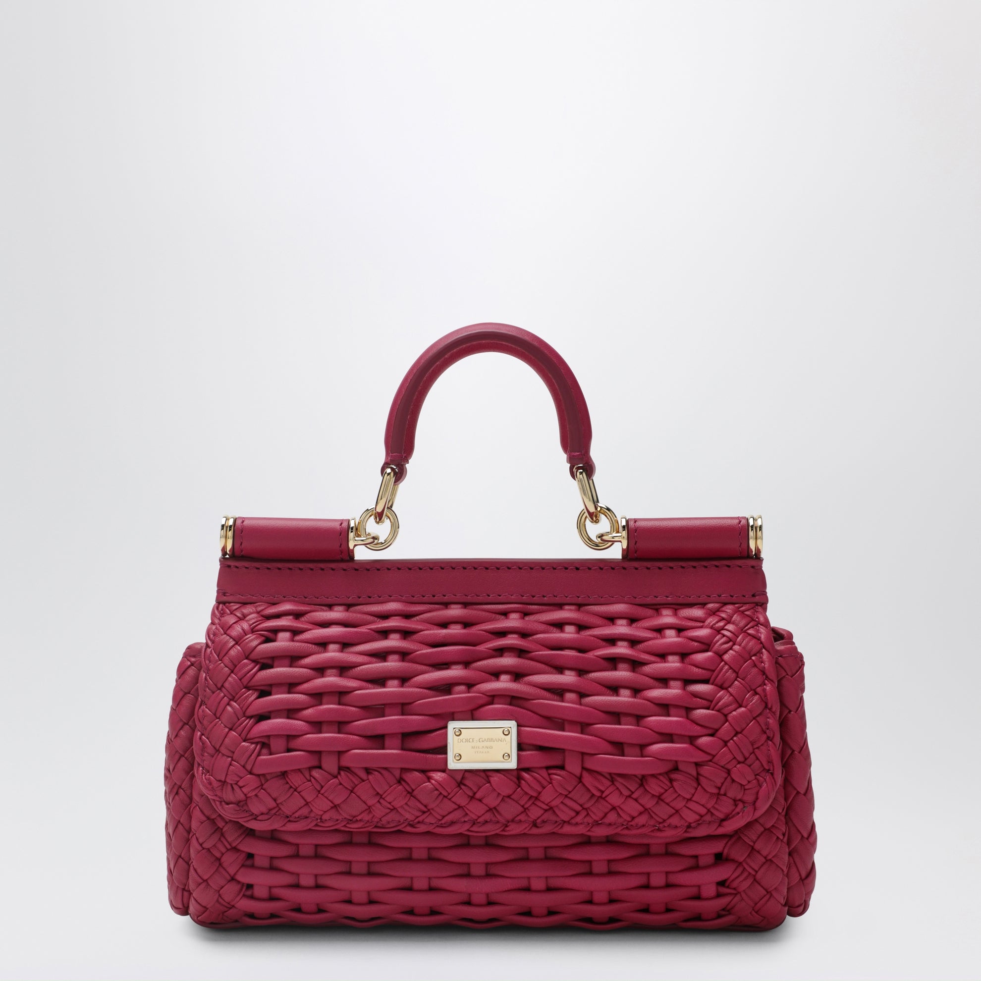 Borsa a mano Sicily mini in nappa intrecciata ibisco