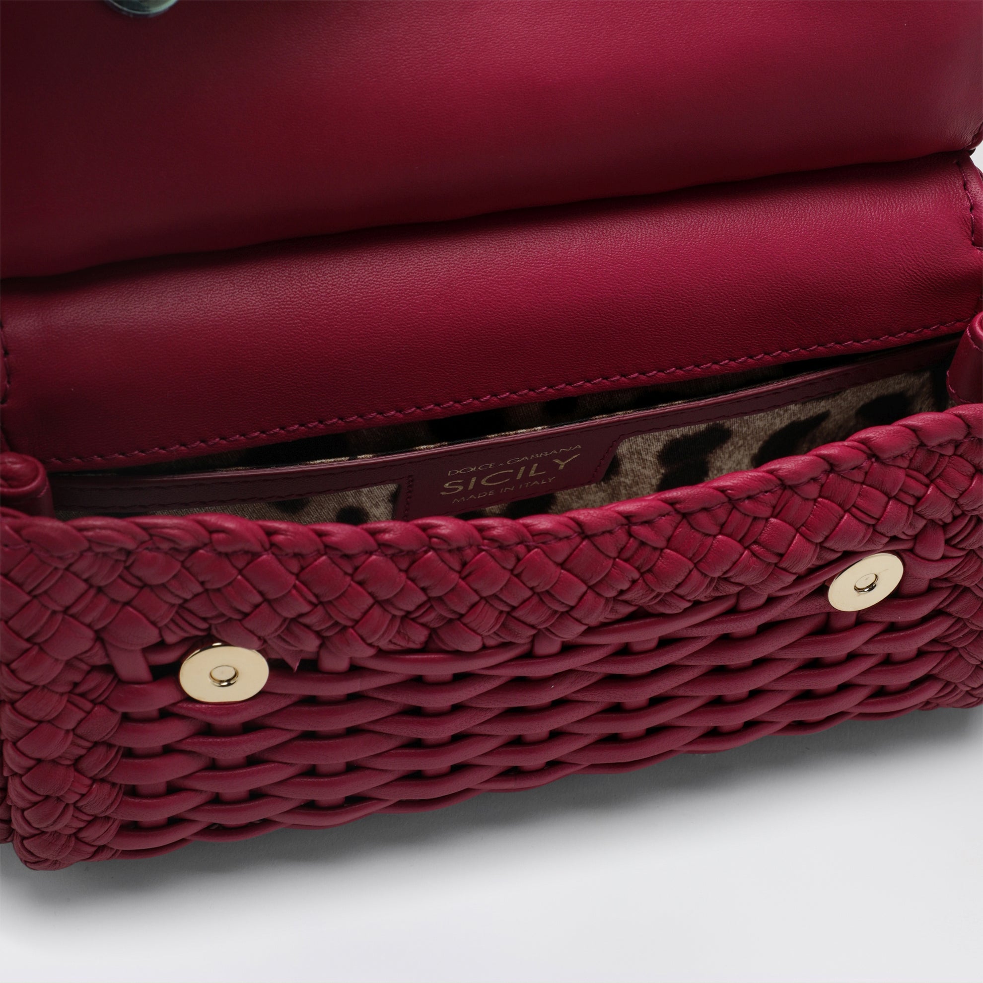 Borsa a mano Sicily mini in nappa intrecciata ibisco