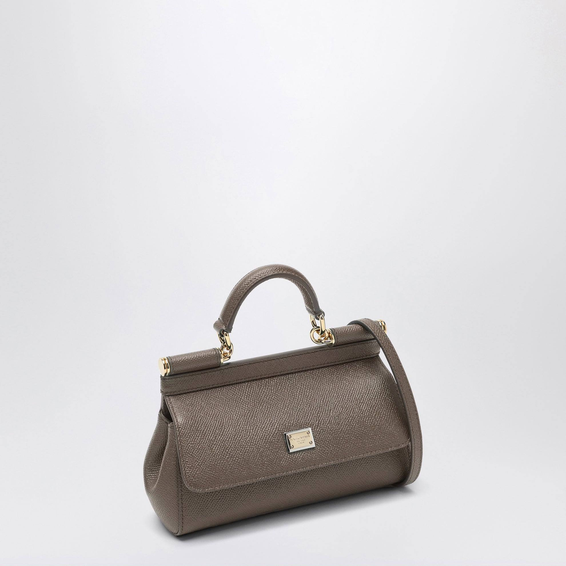 Small Sicily handbag in mud brown