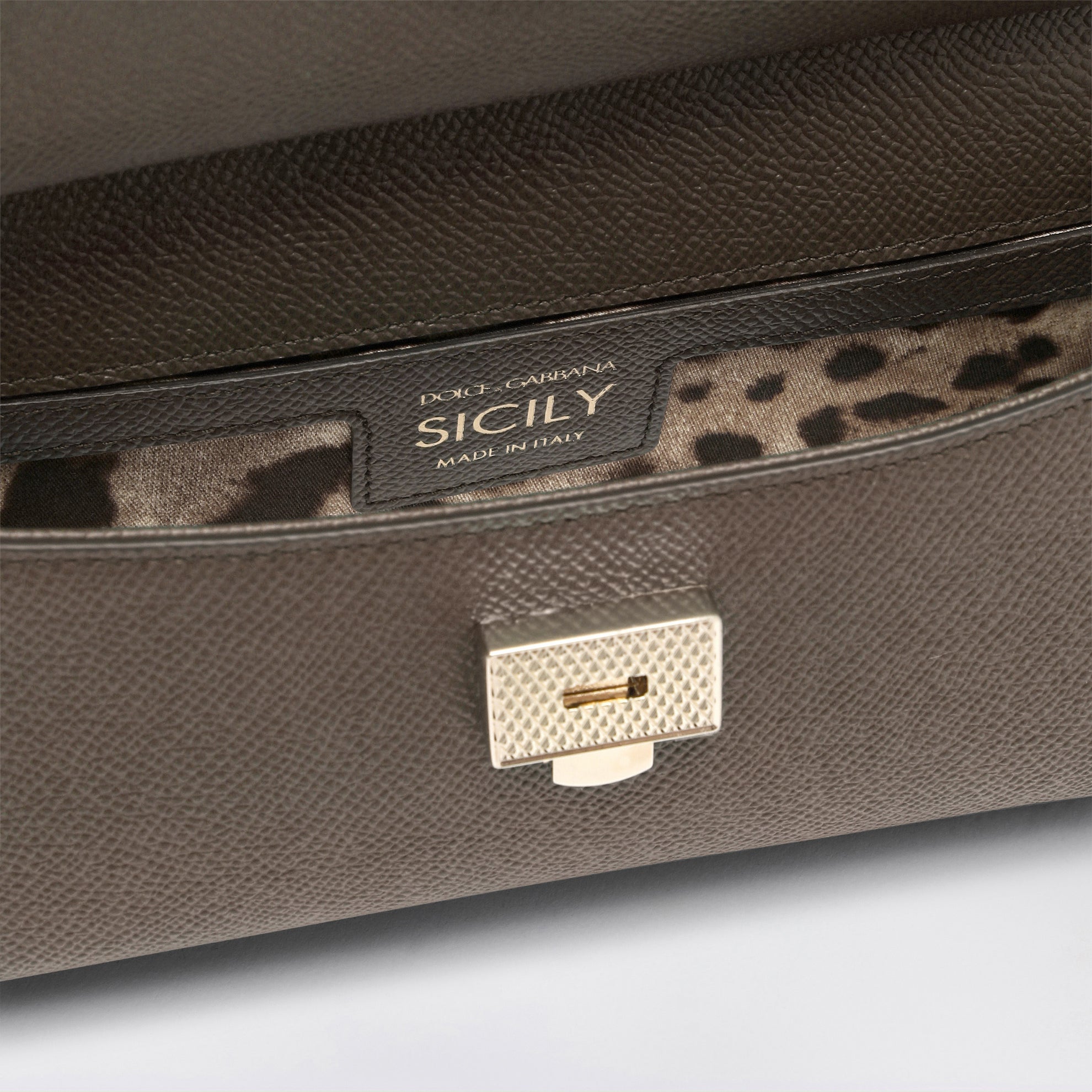 Small Sicily handbag in mud brown