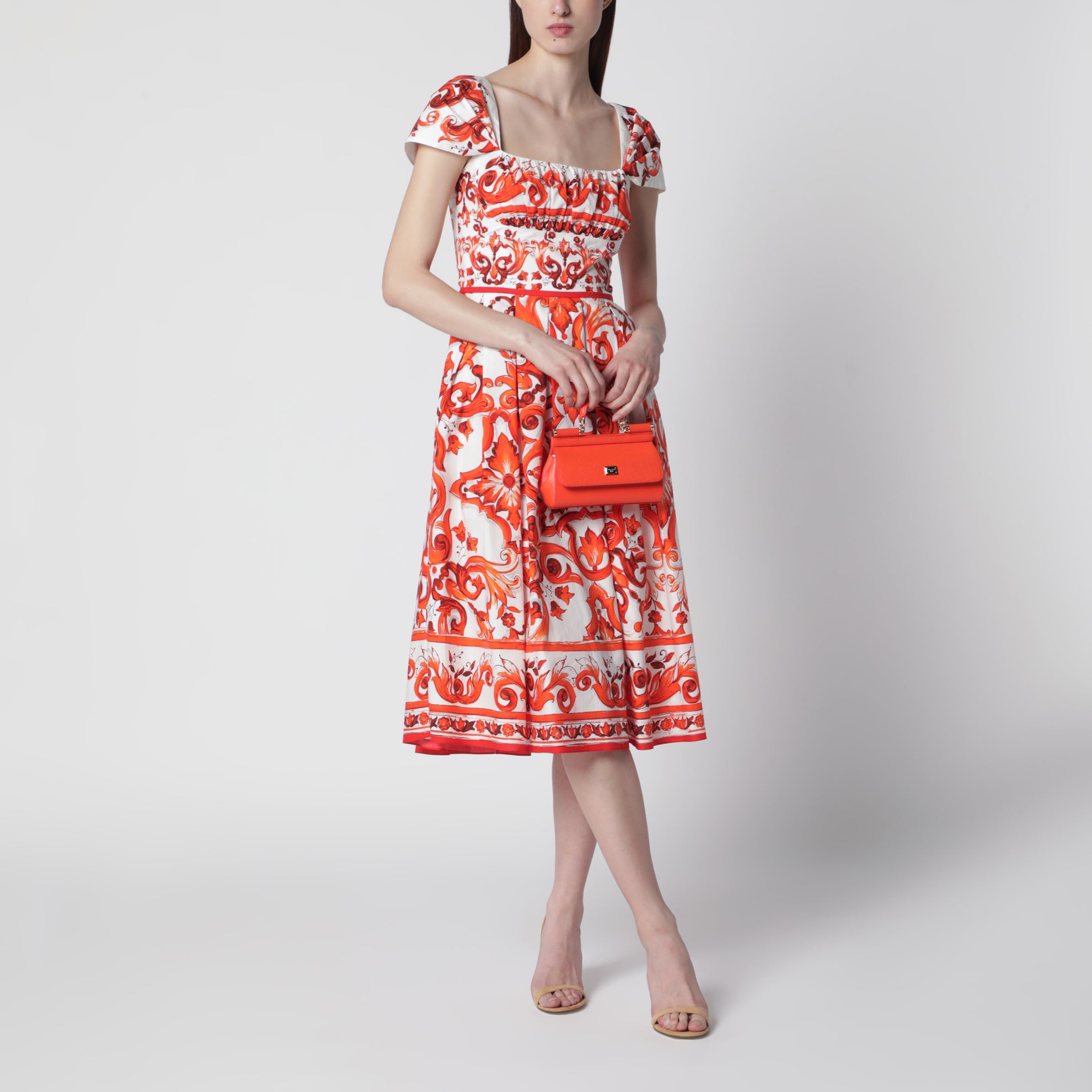 Small orange Sicily handbag