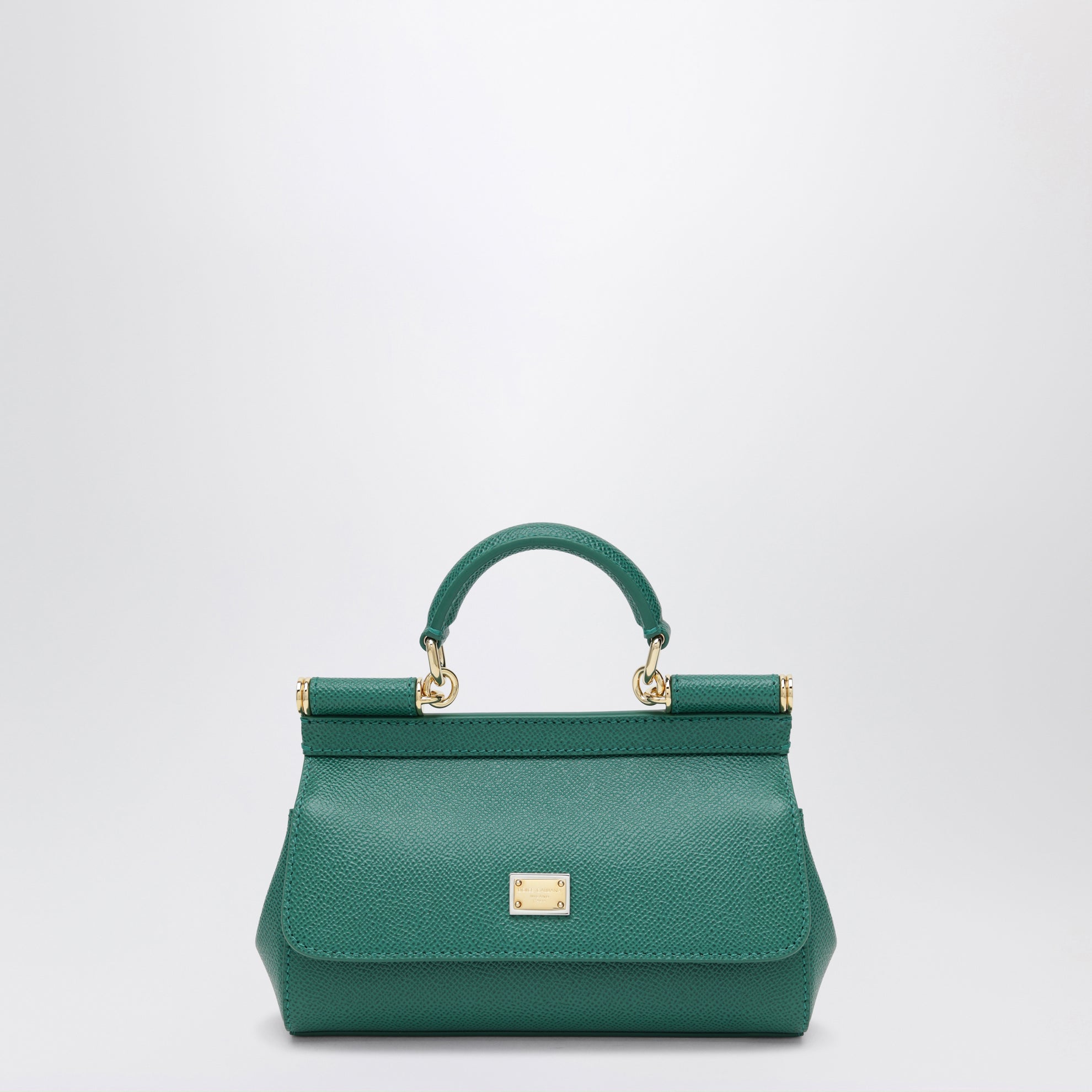 Small Sicily top-handle bag in emerald green