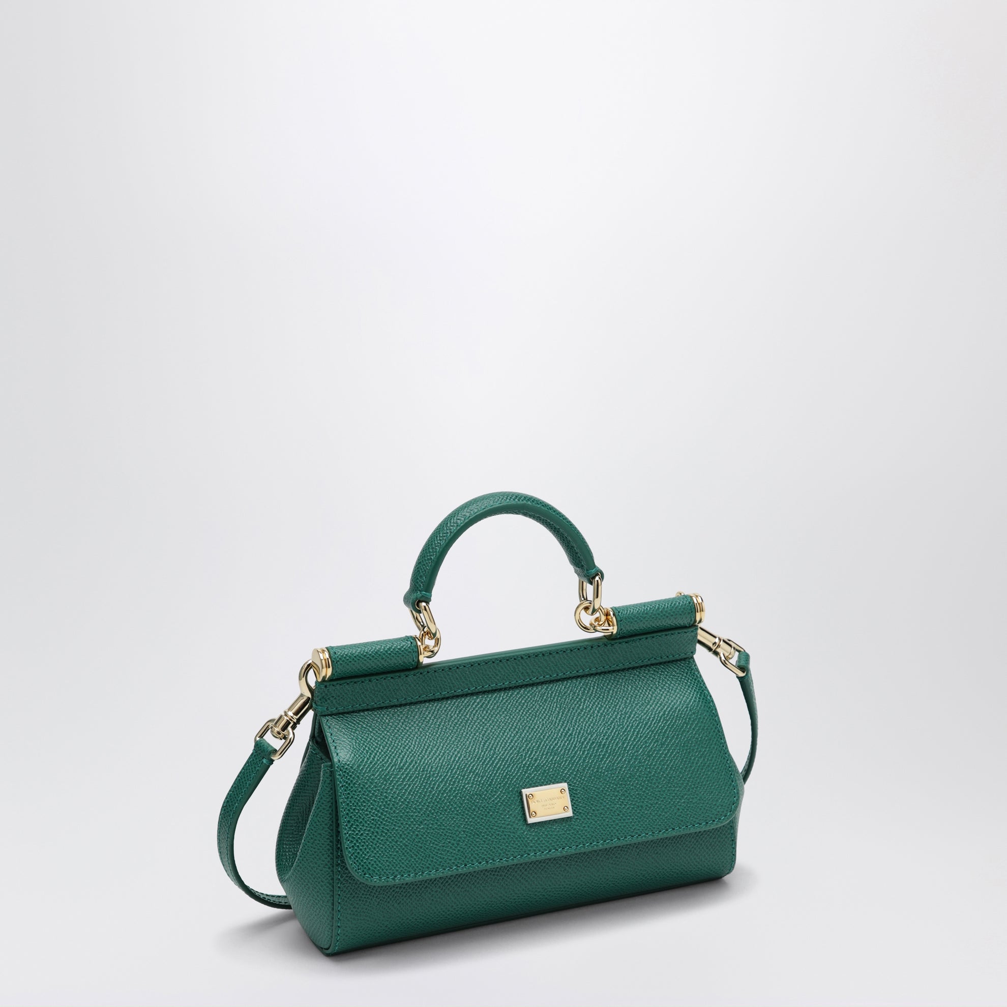 Small Sicily top-handle bag in emerald green