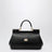 Borsa a mano Sicily media in pelle di vitello nera