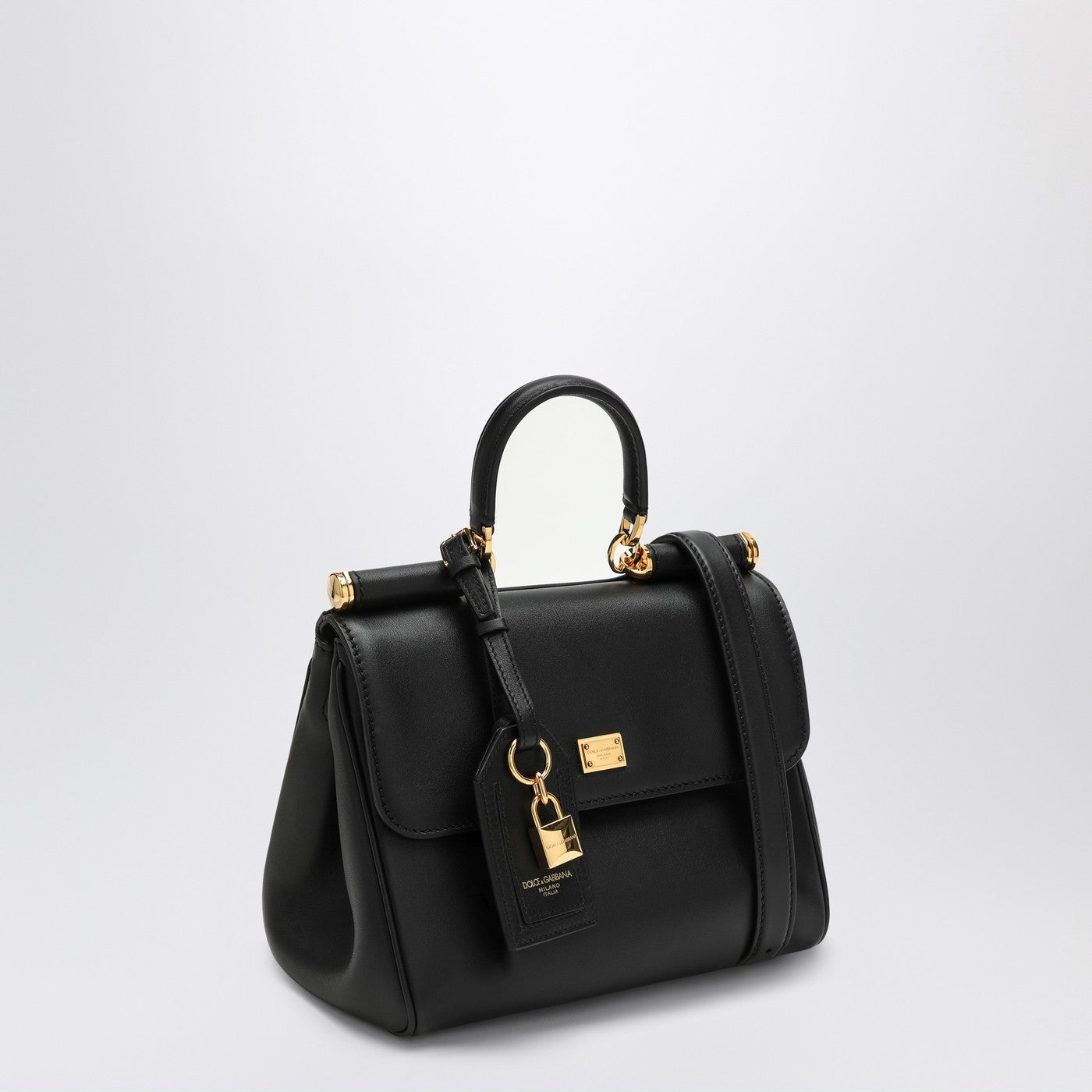 Schultertasche Meine Sizilien aus schwarzem Leder