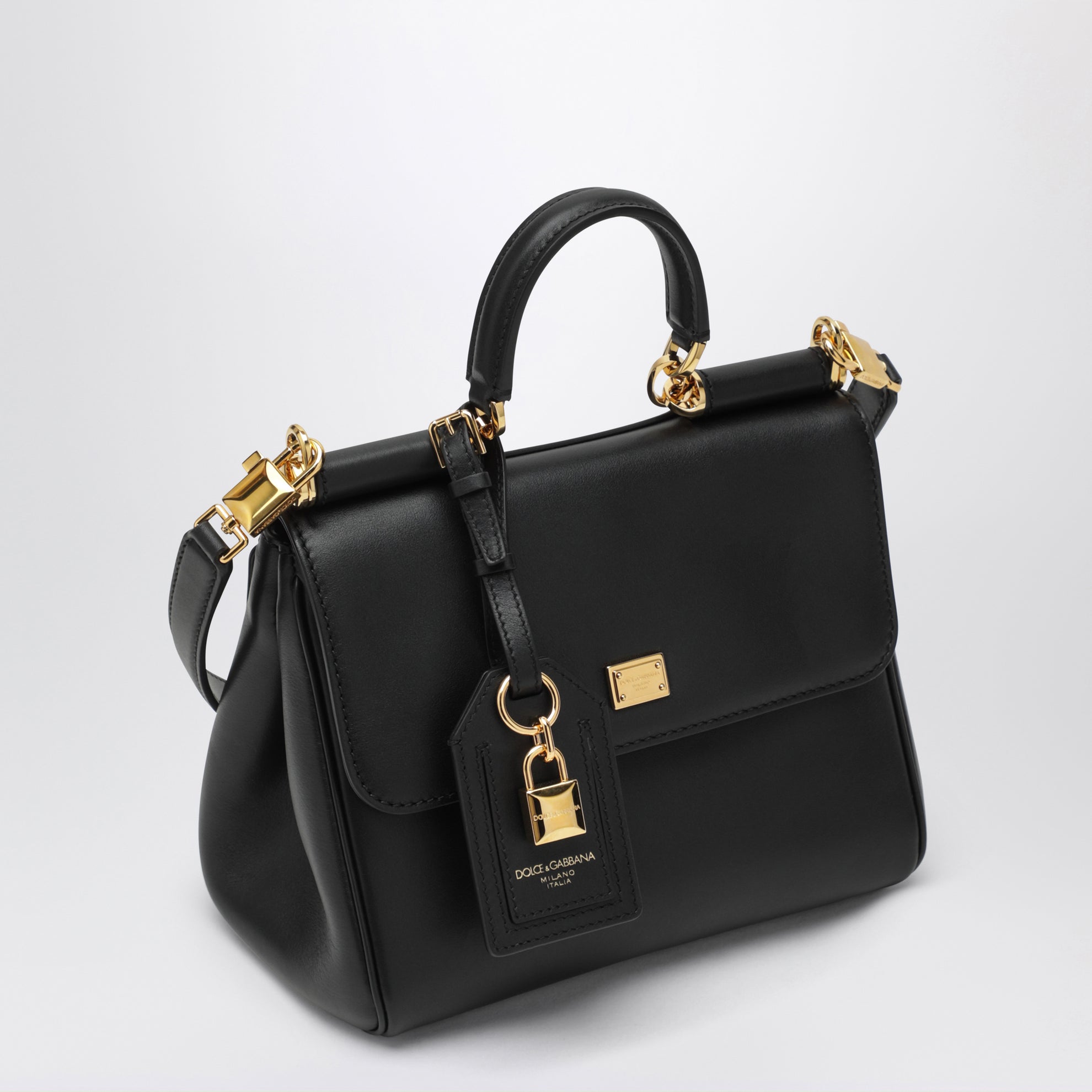Borsa a spalla My Sicily in pelle nera