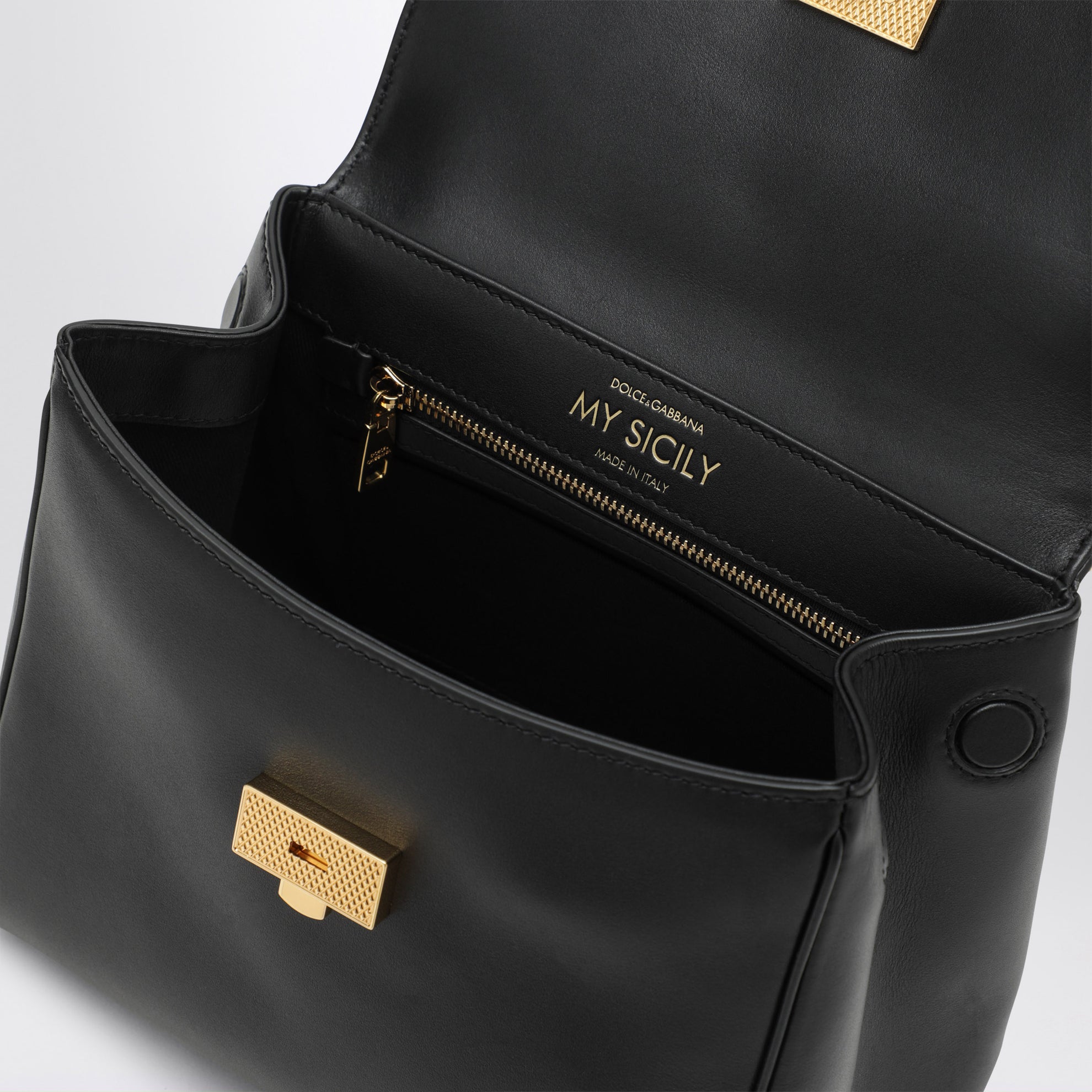 Borsa a spalla My Sicily in pelle nera