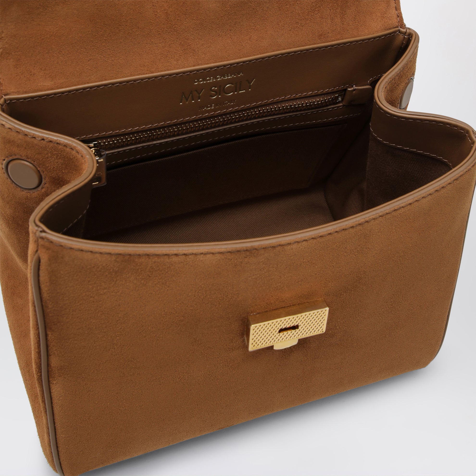 Small My Sicily Bag in Camel Split Leather