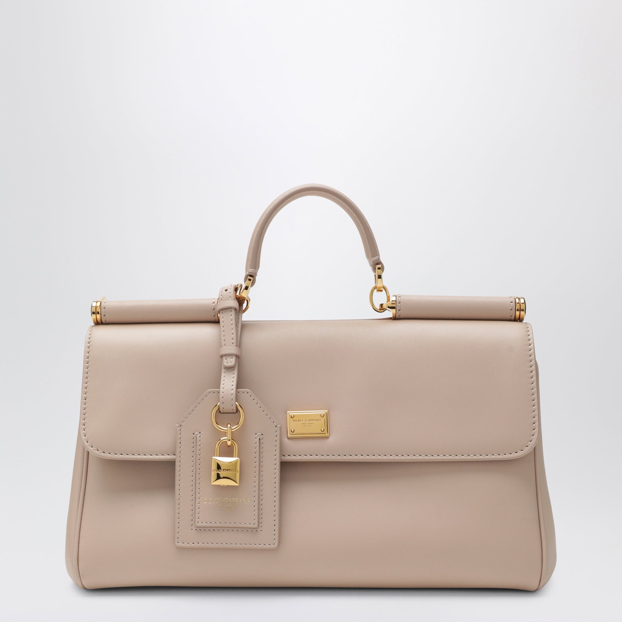 My Sicily mittelgroße Tasche in Nude aus Plongé-Leder