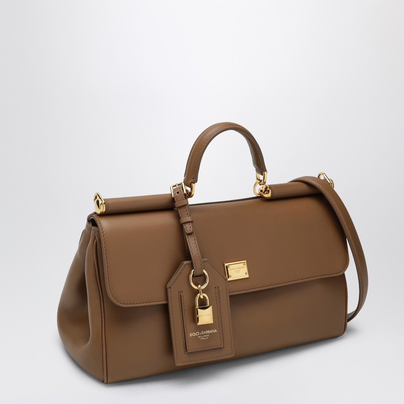 Dolce&Gabbana My Sicily top handle bag in caramel leather | TheDoubleF