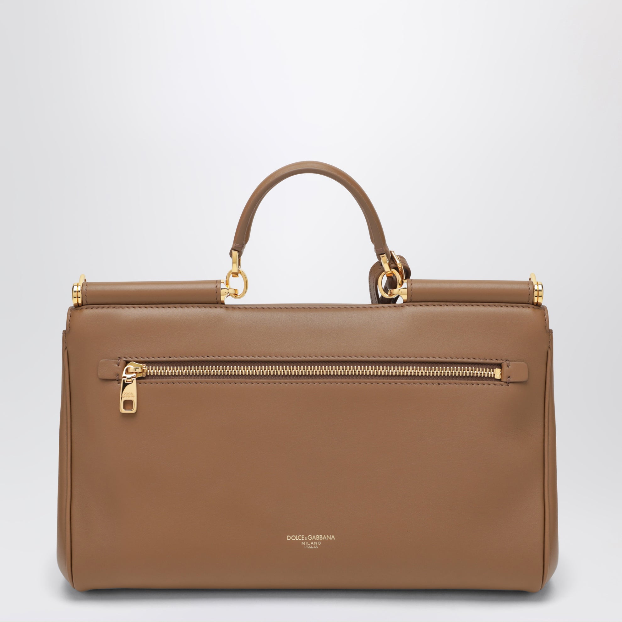 Borsa a mano My Sicily in pelle color caramello