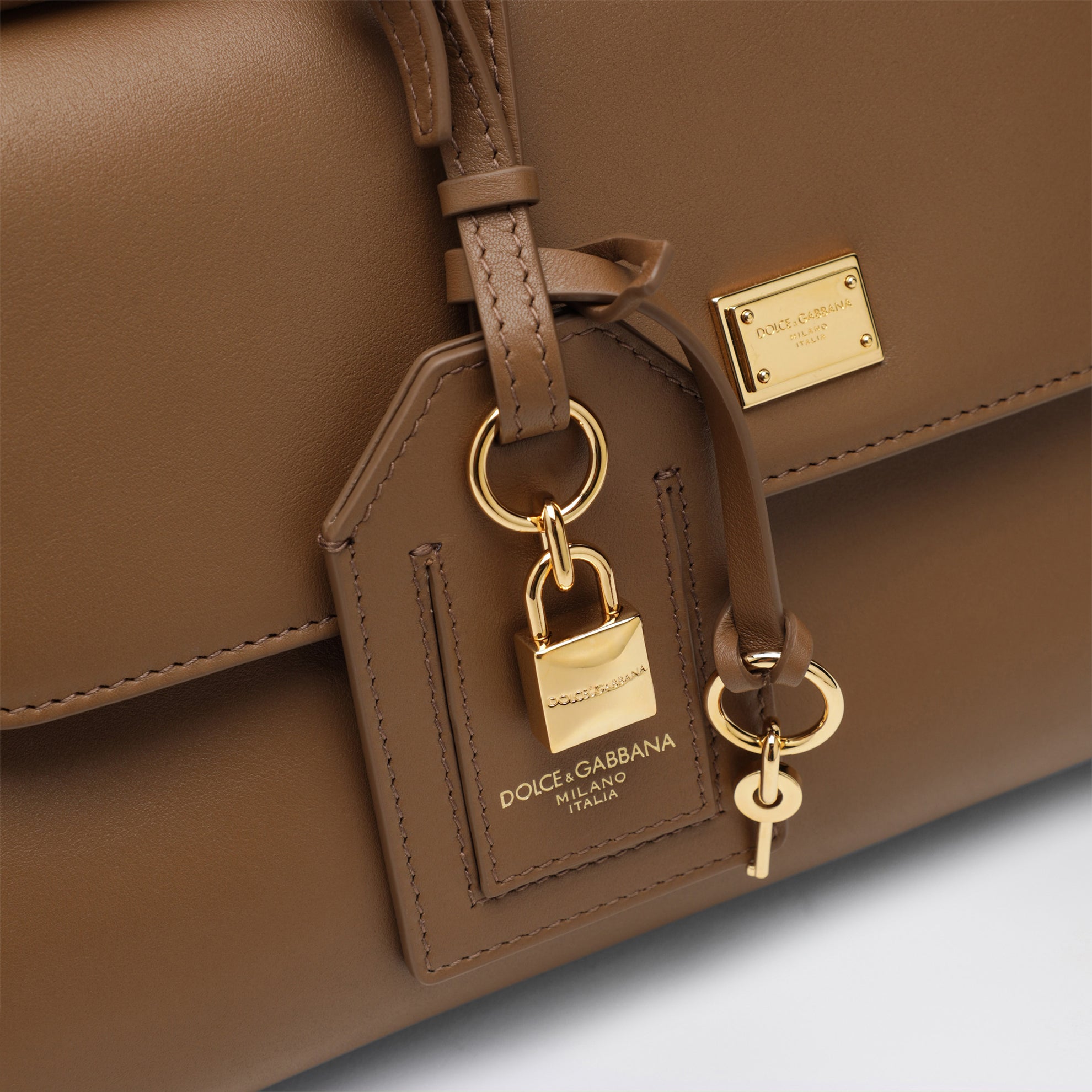 Borsa a mano My Sicily in pelle color caramello