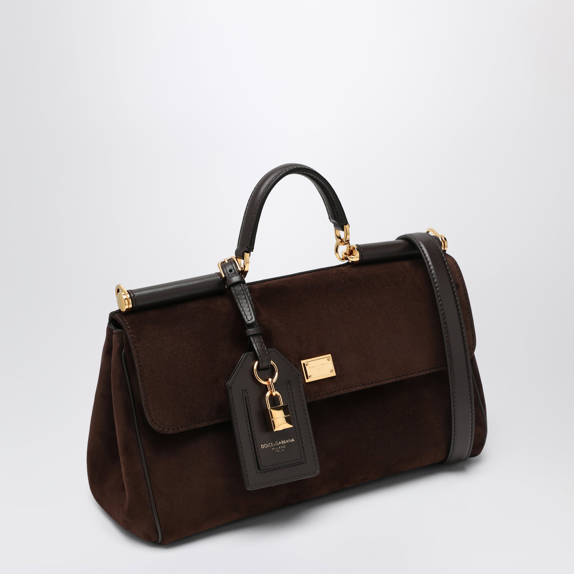 Brown suede leather bag My Sicily