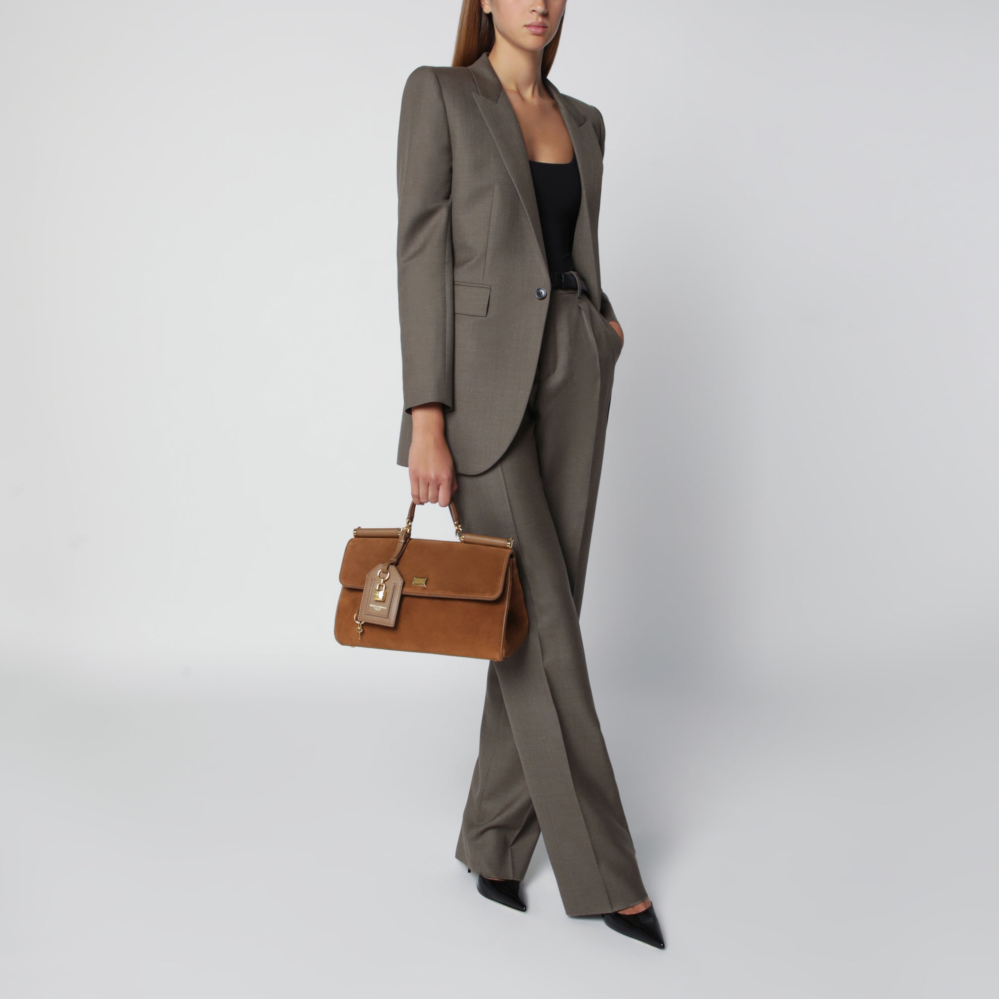 Medium My Sicily Bag in Camel Suede Leather