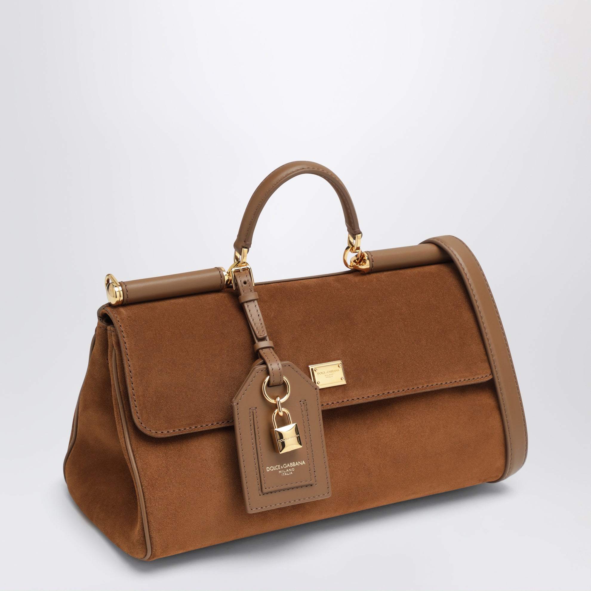 Medium My Sicily Bag in Camel Suede Leather