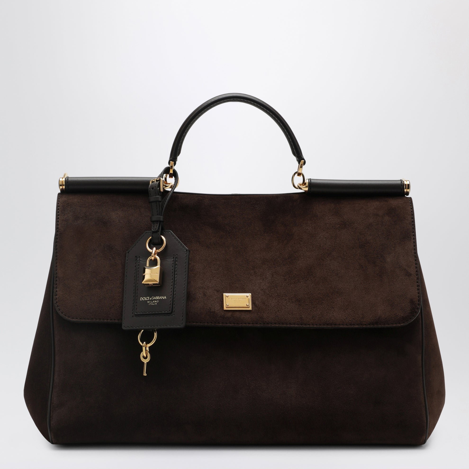 My Sicily große Tasche aus wildleder in Ebenholzbraun