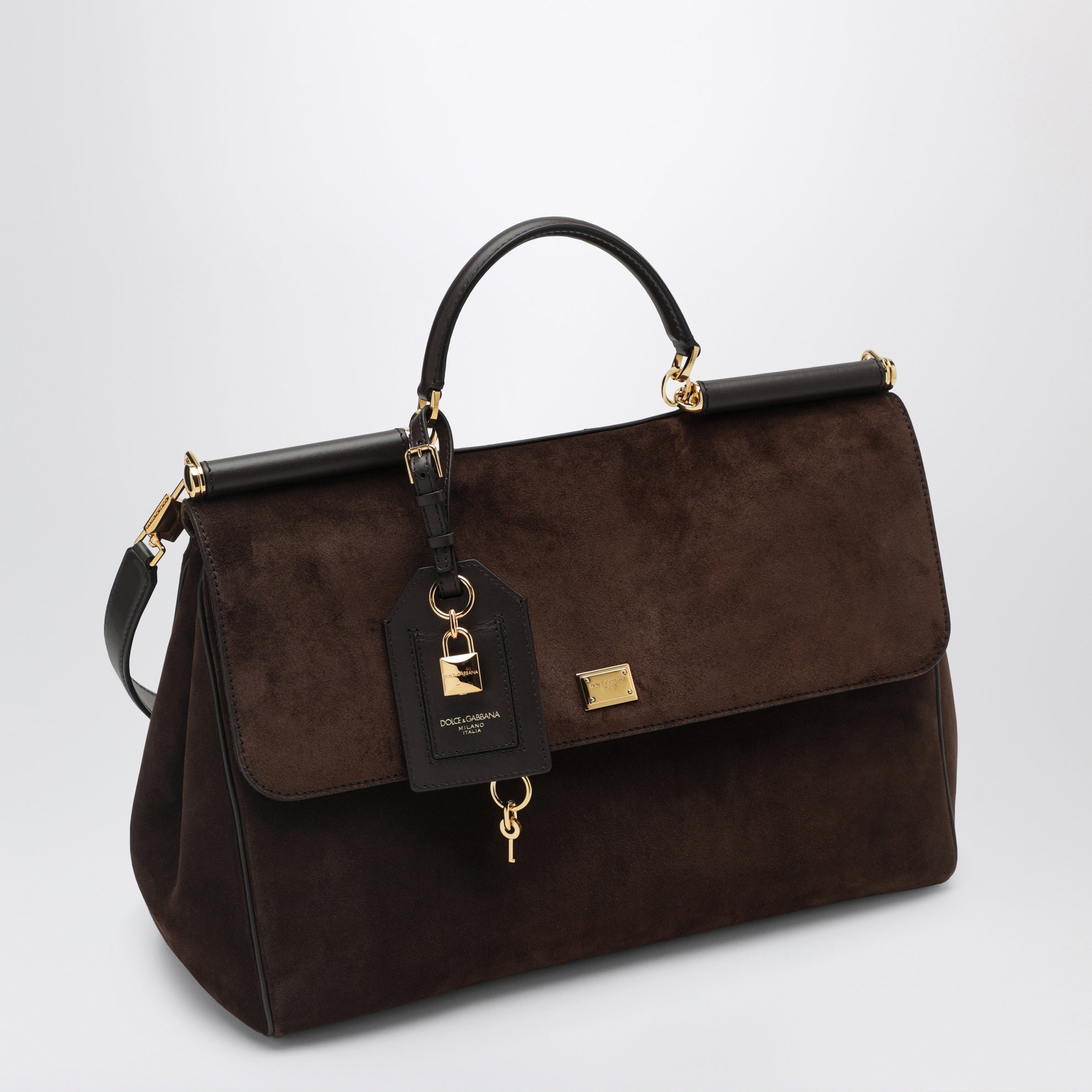 My Sicily große Tasche aus wildleder in Ebenholzbraun
