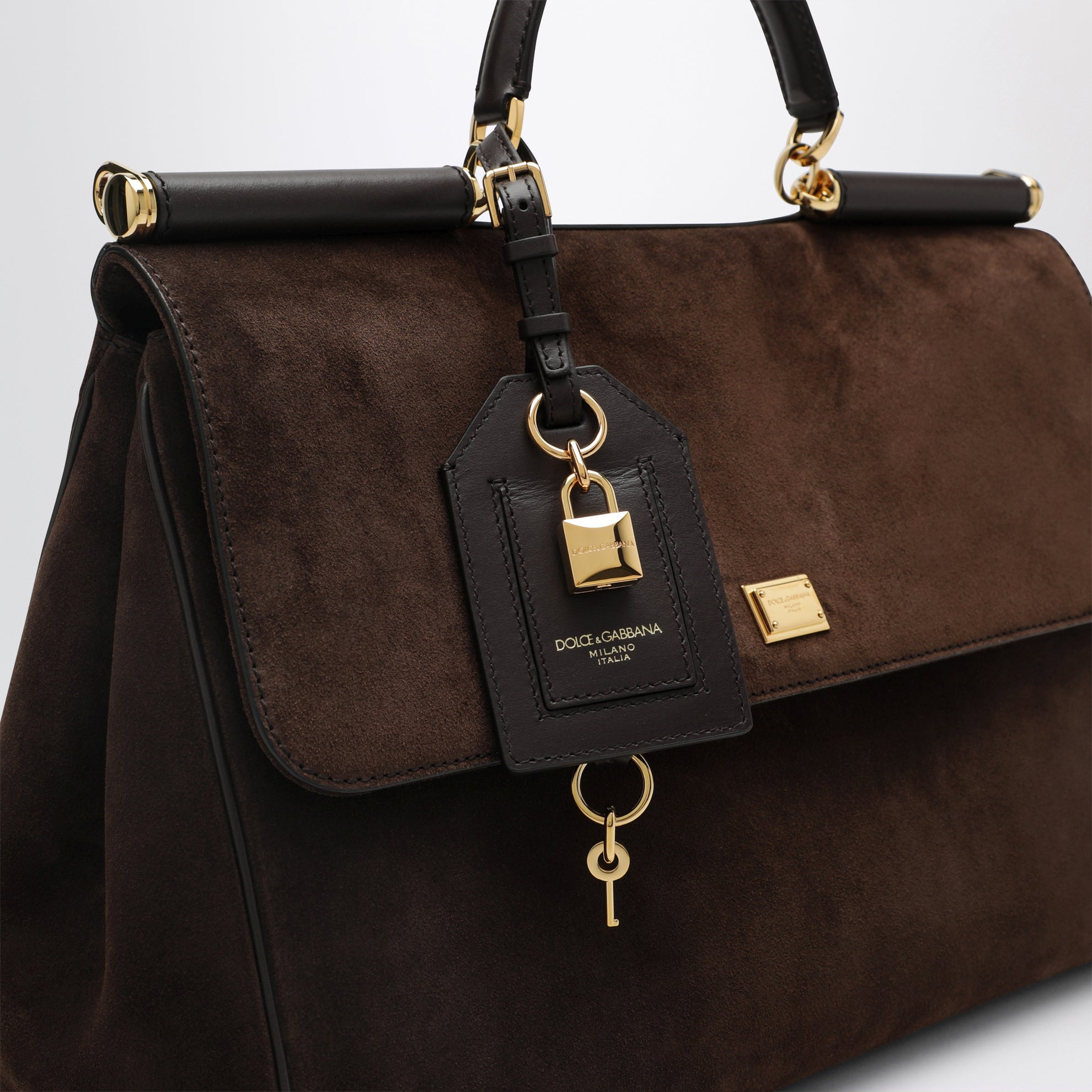 My Sicily große Tasche aus wildleder in Ebenholzbraun