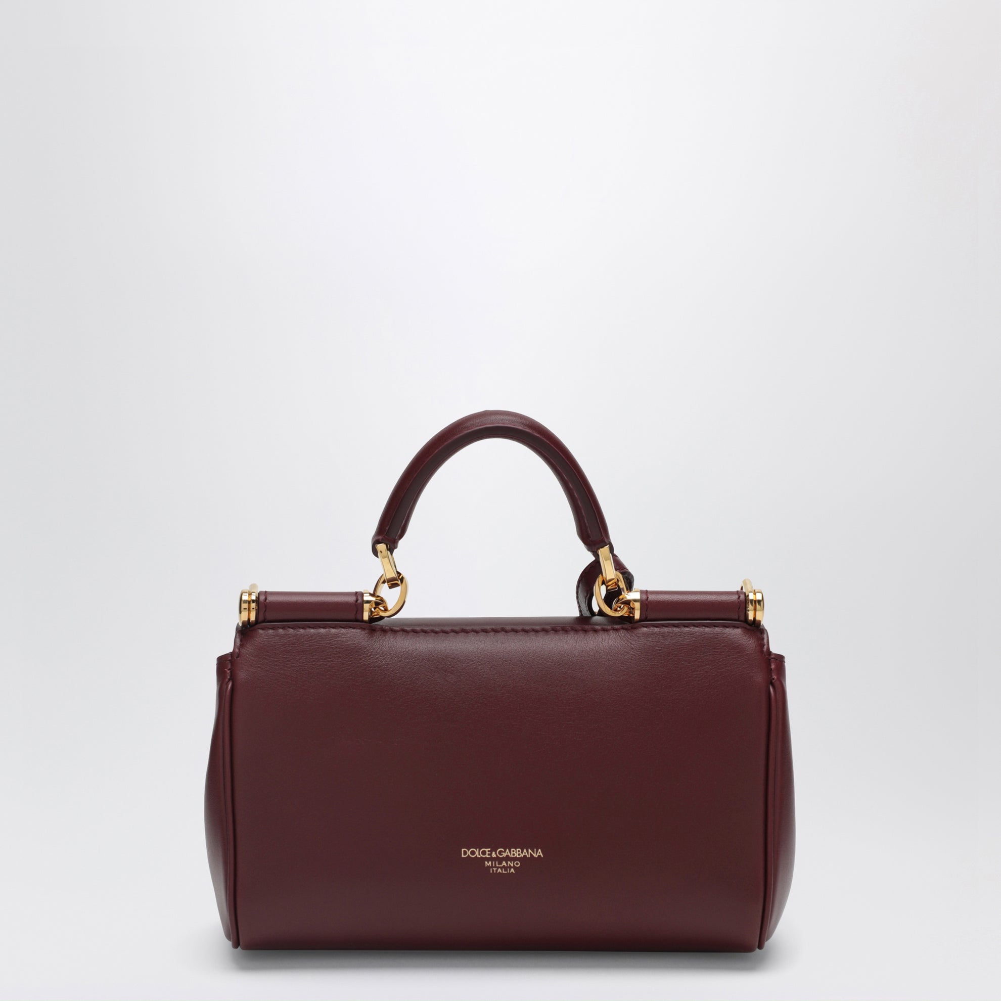 Borsa My Sicily mini bordeaux in pelle plongé