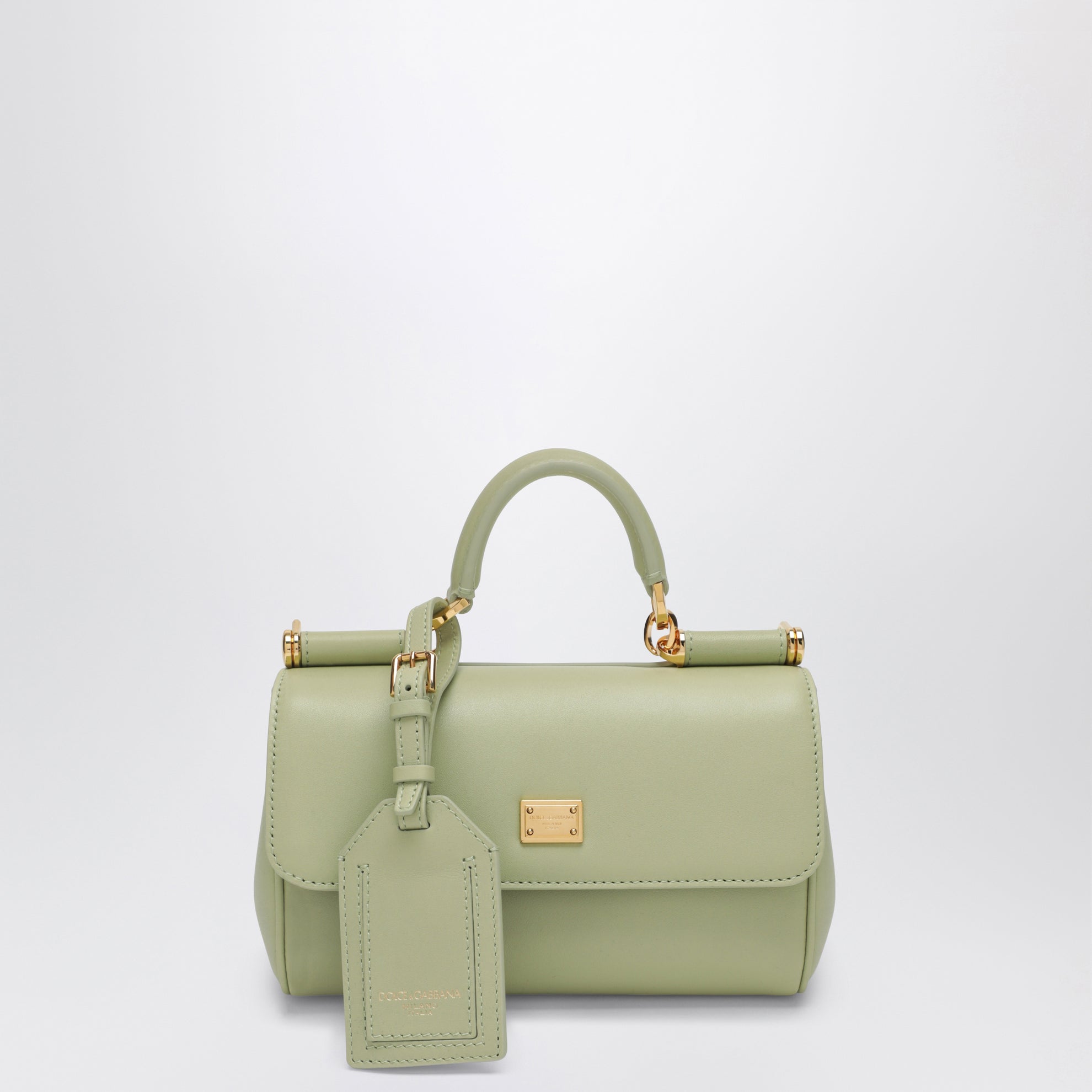 Borsa My Sicily mini verde salvia in pelle plongé