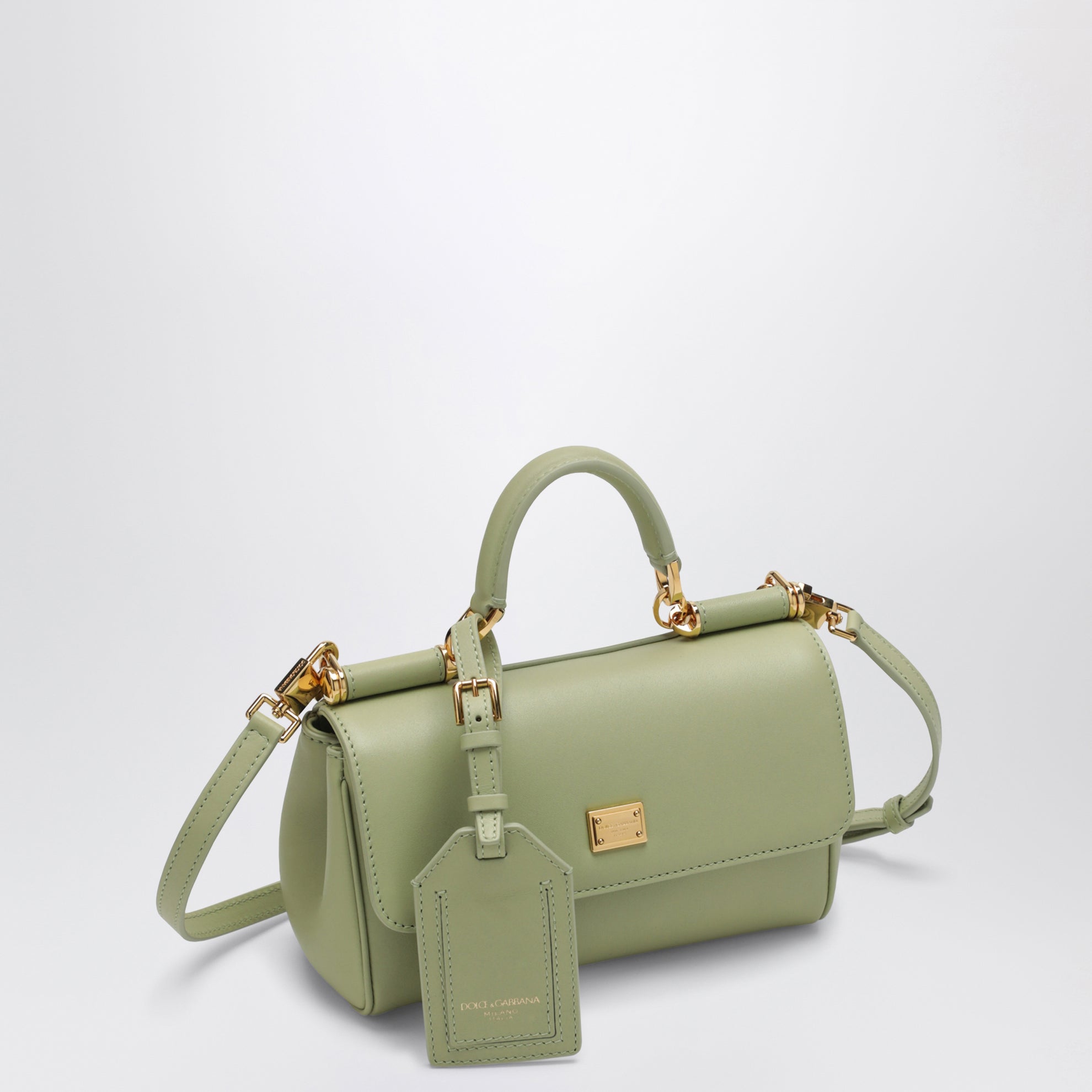 Borsa My Sicily mini verde salvia in pelle plongé