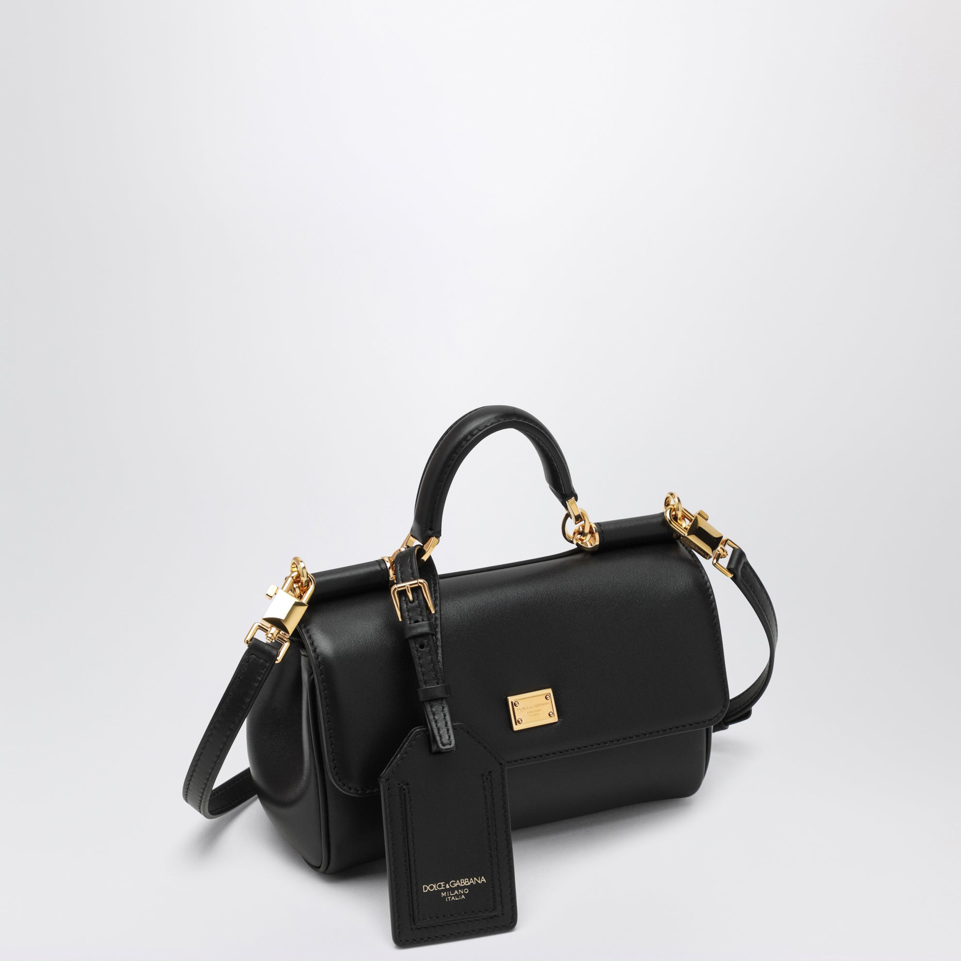 Borsa a mano My Sicily mini in pelle nera