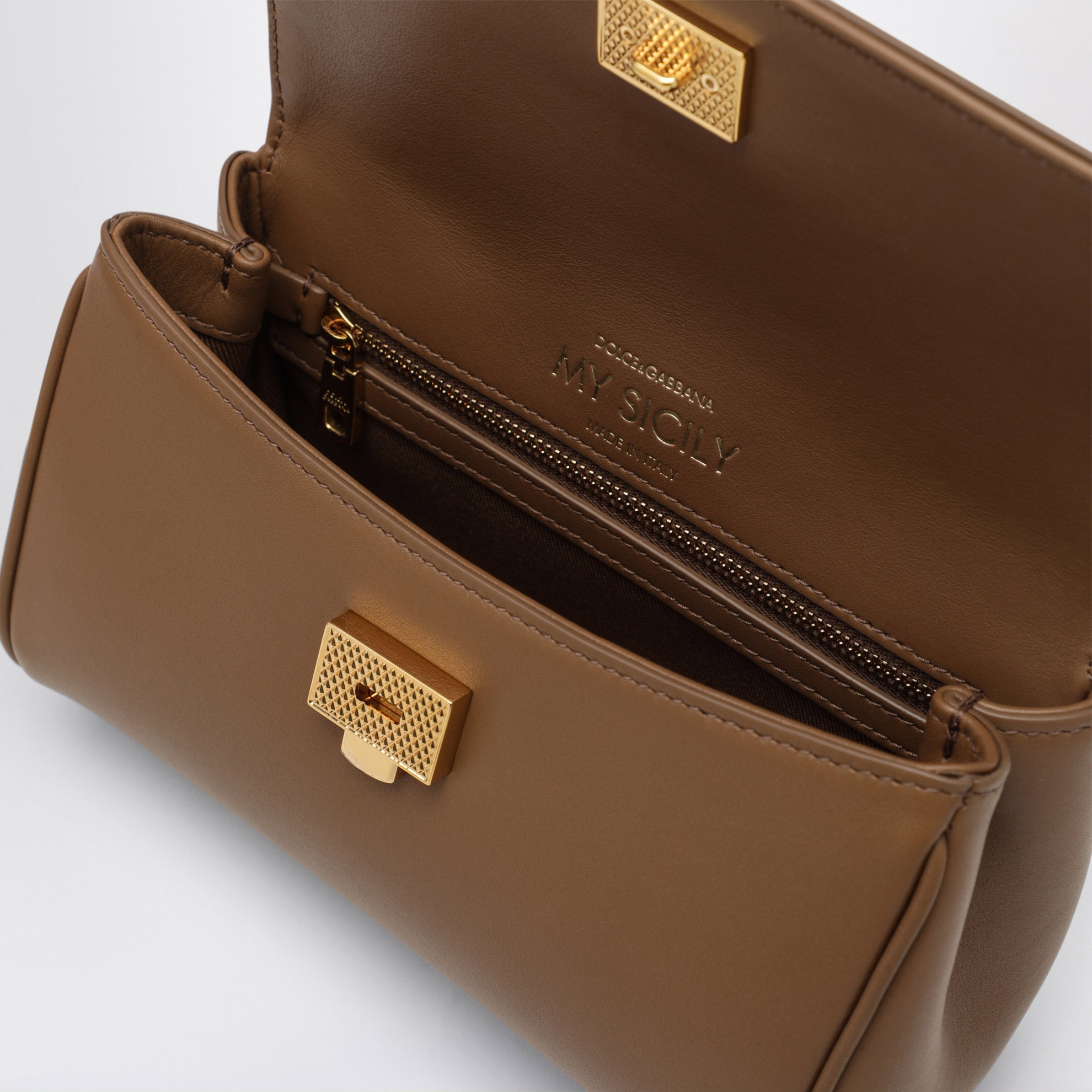 Mini My Sicily Handtasche aus karamellfarbenem Leder