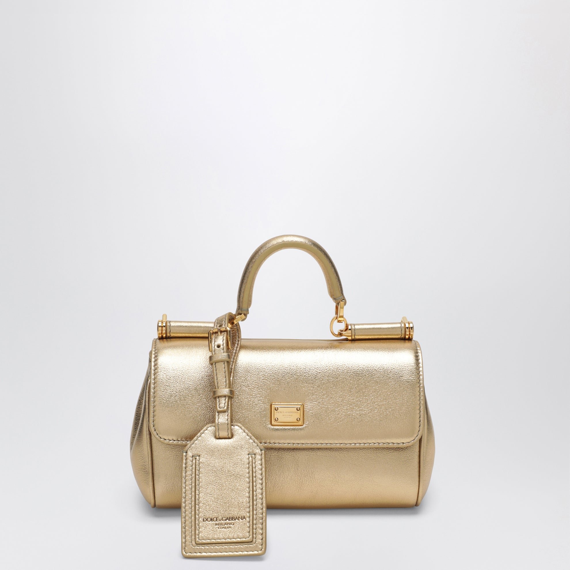 Borsa a mano My Sicily in pelle di vitello oro
