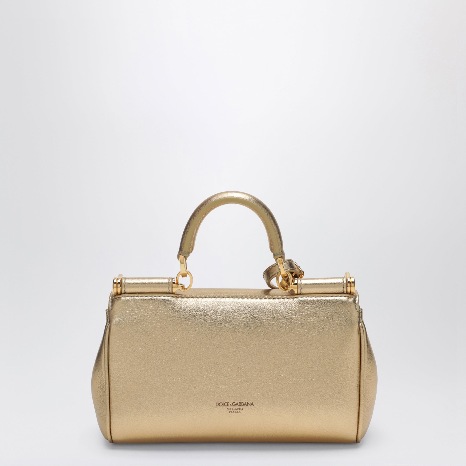 Borsa a mano My Sicily in pelle di vitello oro