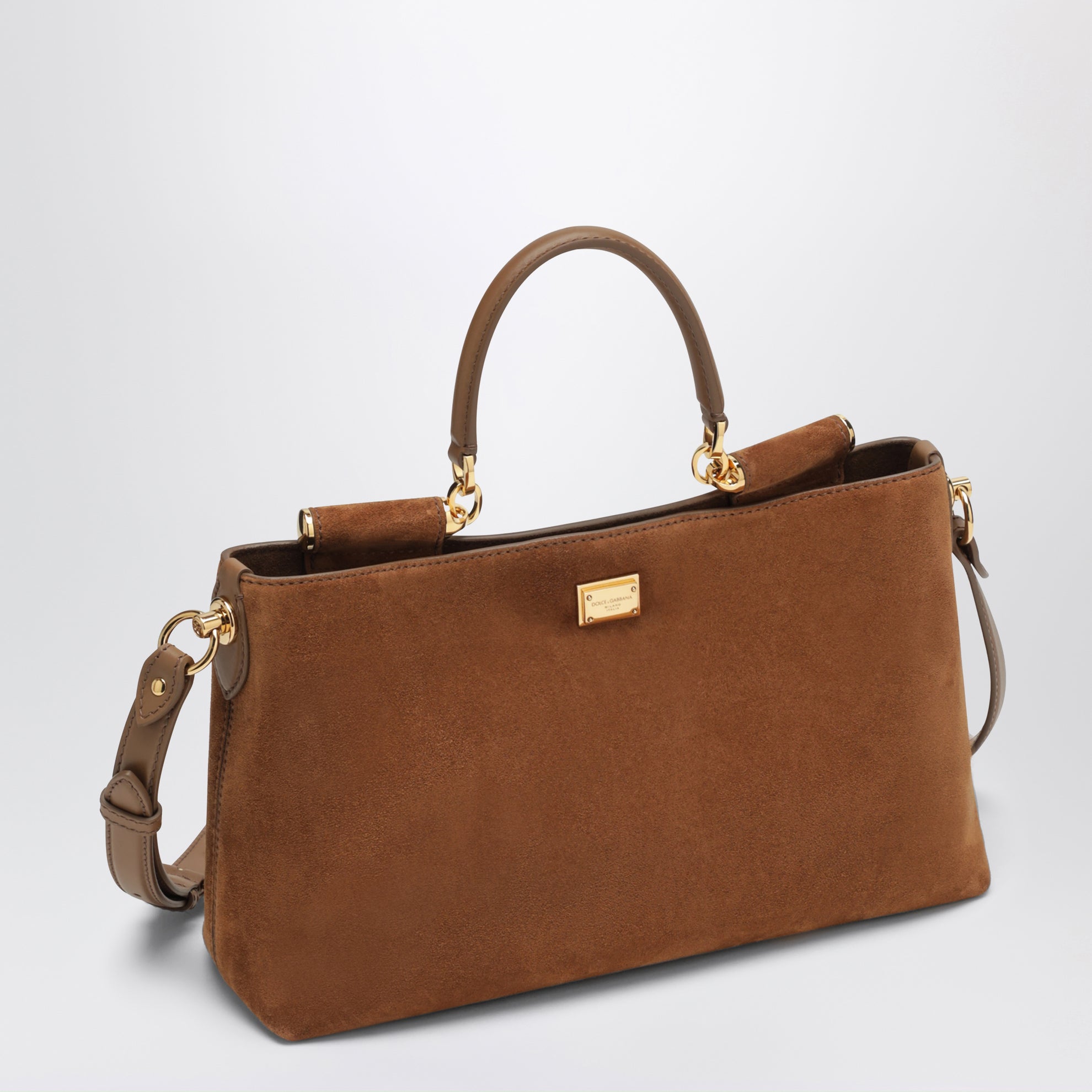 Medium Vittoria suede bag in camel
