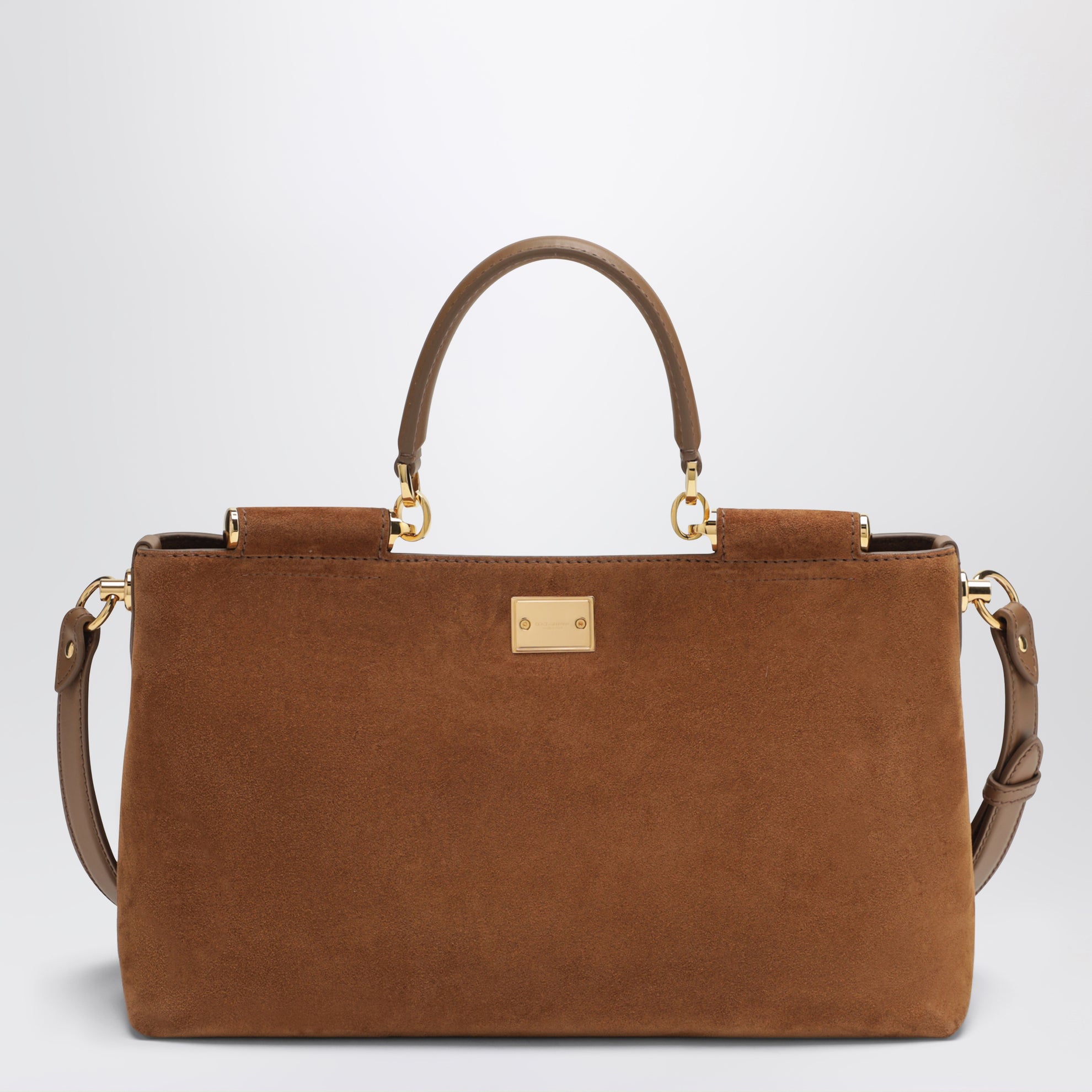 Medium Vittoria suede bag in camel