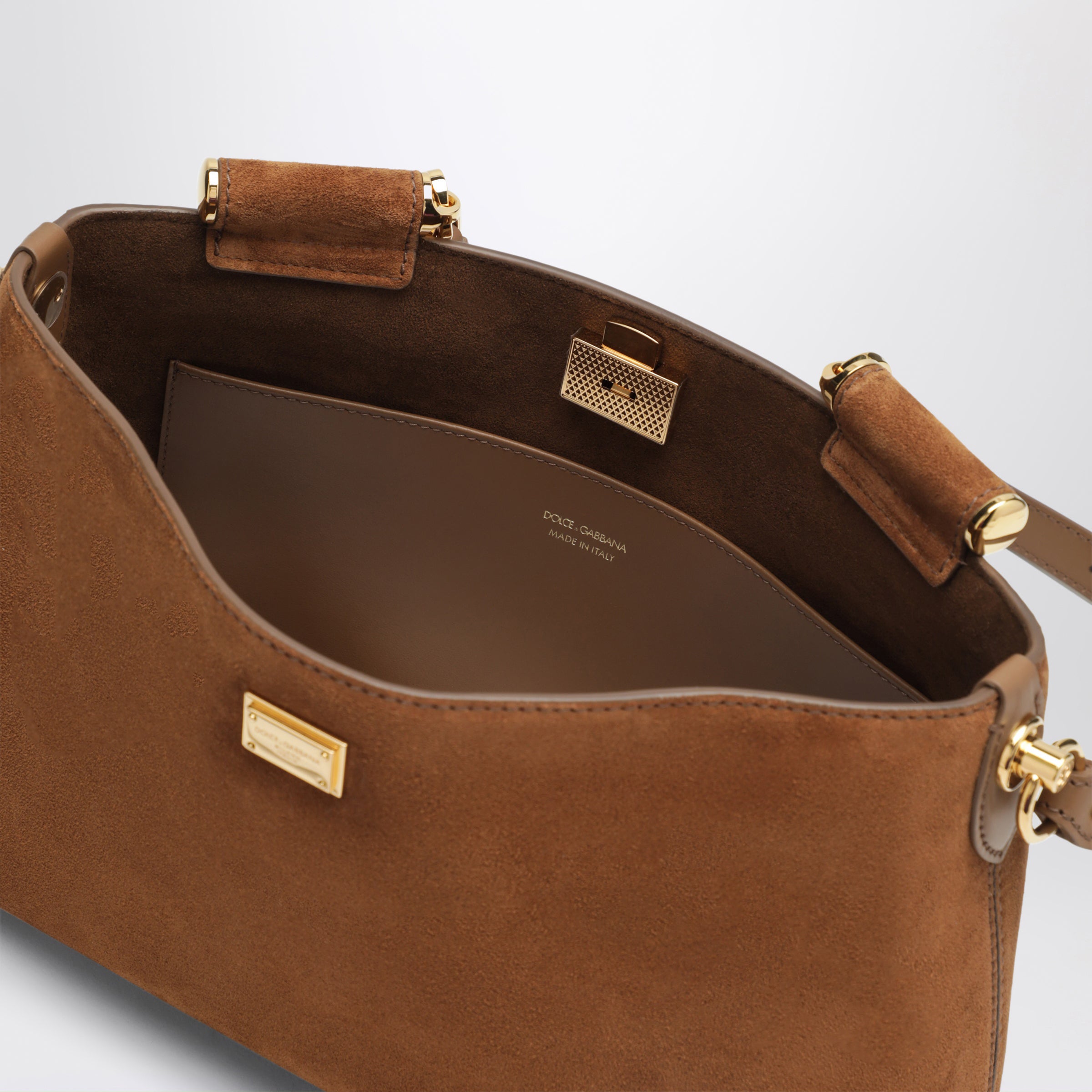 Dolce&Gabbana Medium Vittoria suede bag in camel | TheDoubleF