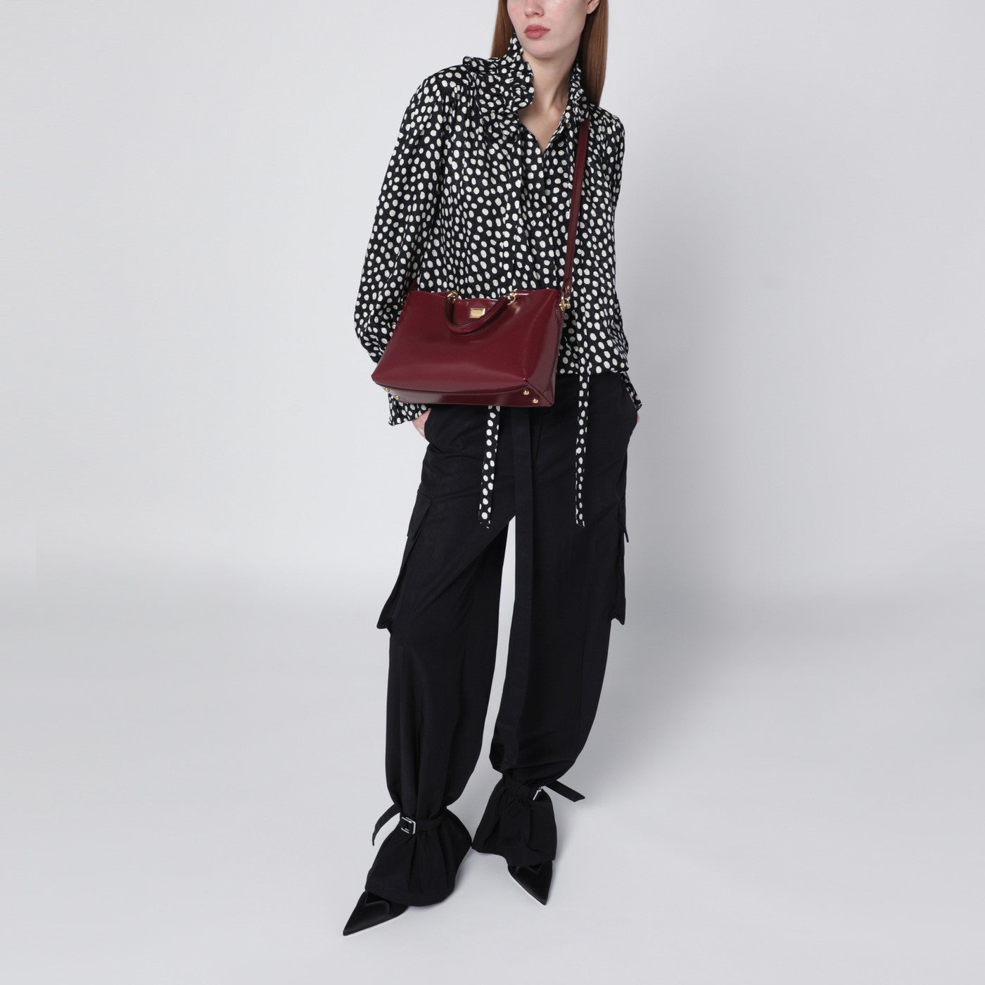 Dolce&Gabbana Vittoria handbag in dark red leather | TheDoubleF